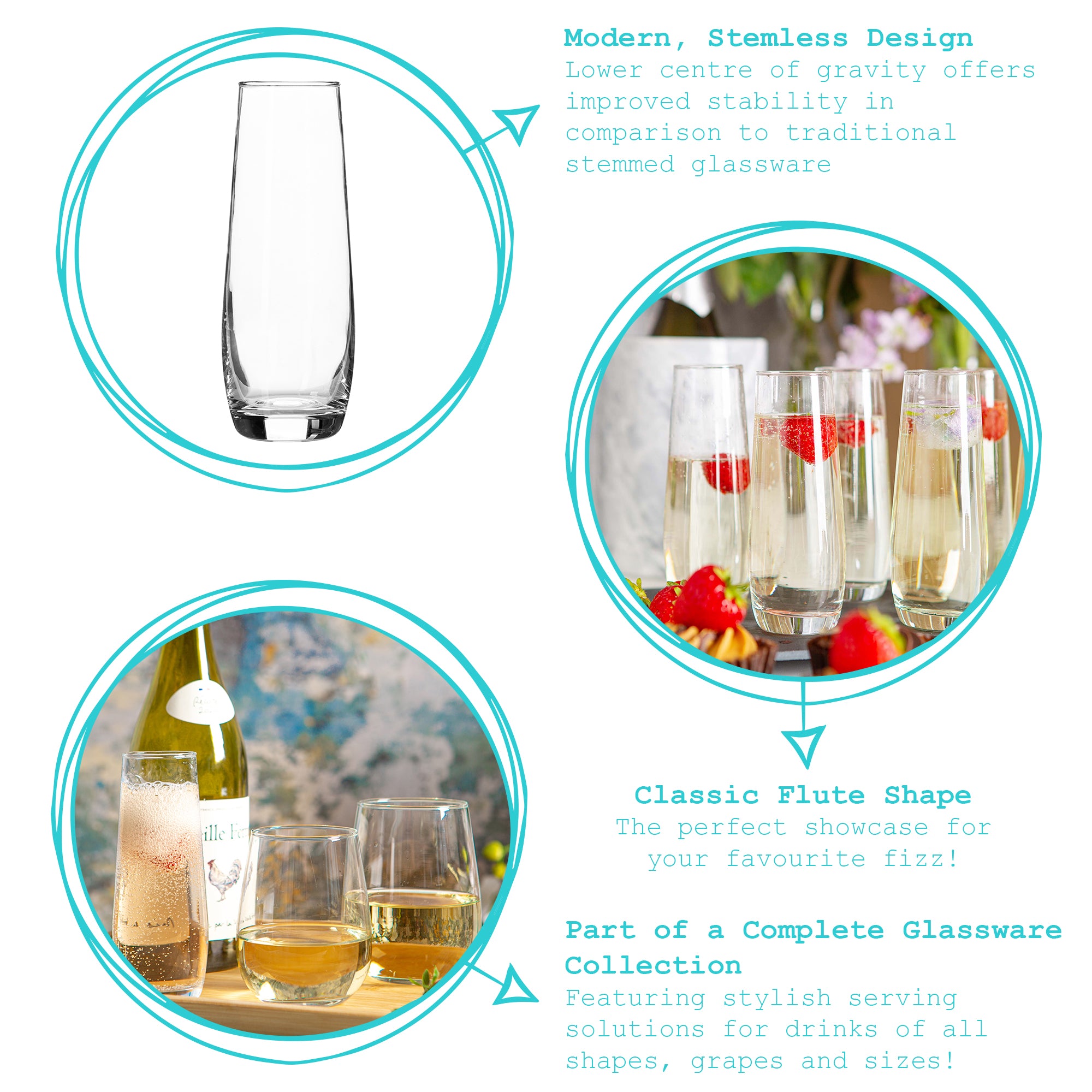 Corto Stemless Champagne Flute - 230ml