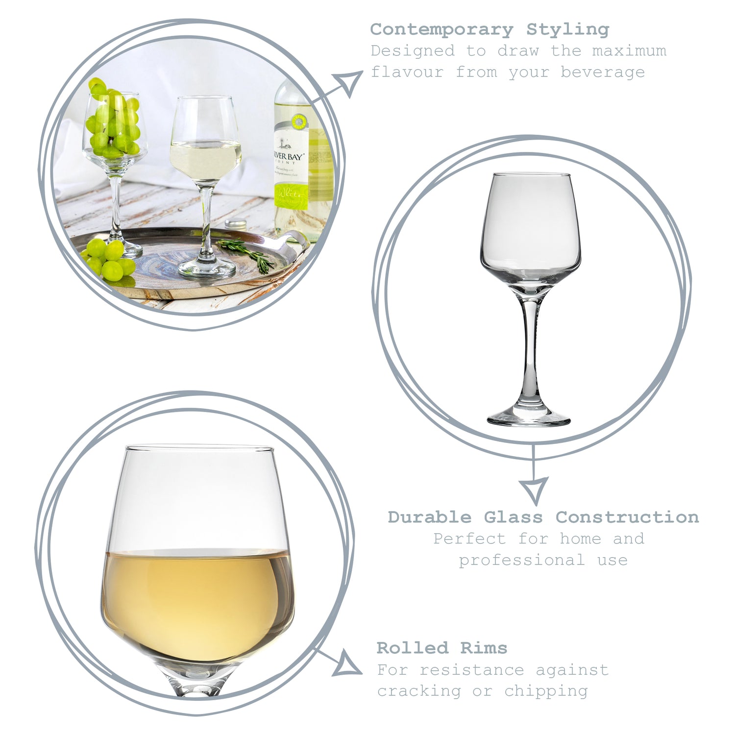 Argon Tableware Tallo Contemporary White Wine Glass - 295ml