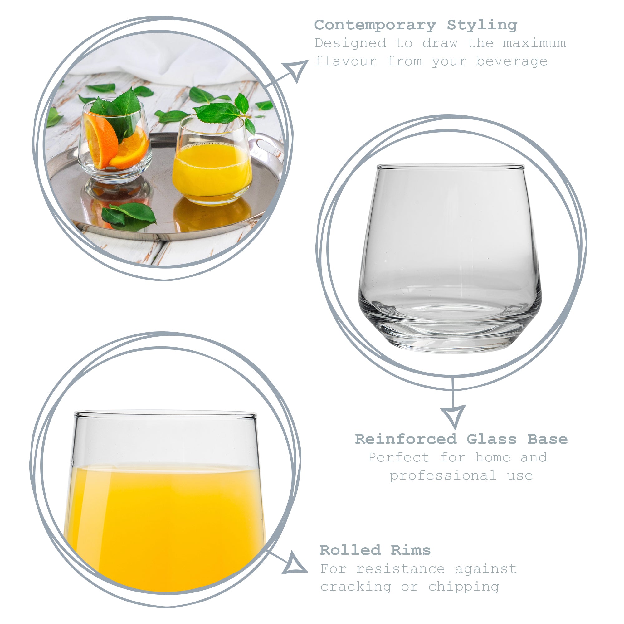 Argon Tableware Tallo Tumbler Glass - 345ml