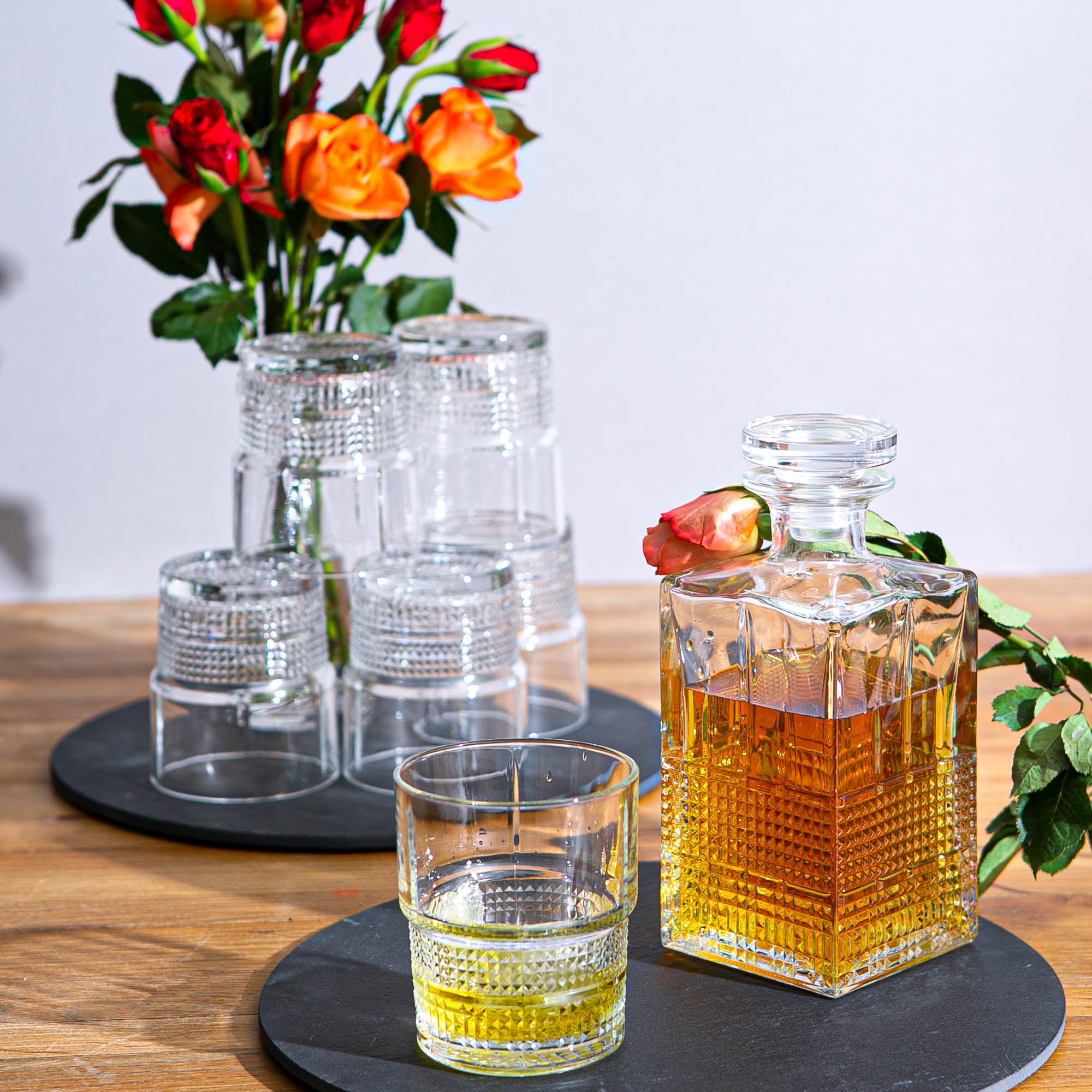 7 Piece Bartender Novecento Whisky Decanter & Glass - 21.5cm