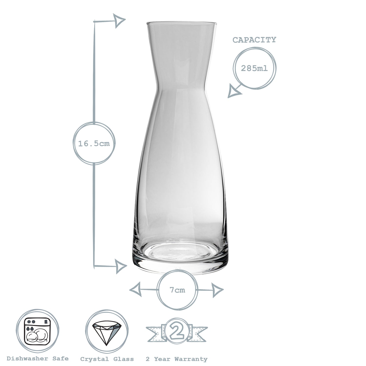 Bormioli Rocco Ypsilon Glass Water Carafe Decanter Jug - 285ml