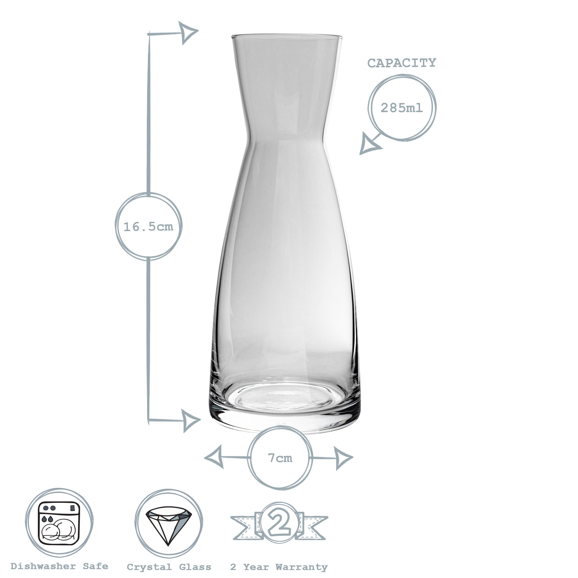 Bormioli Rocco Ypsilon Glass Water Carafe Decanter Jug - 285ml