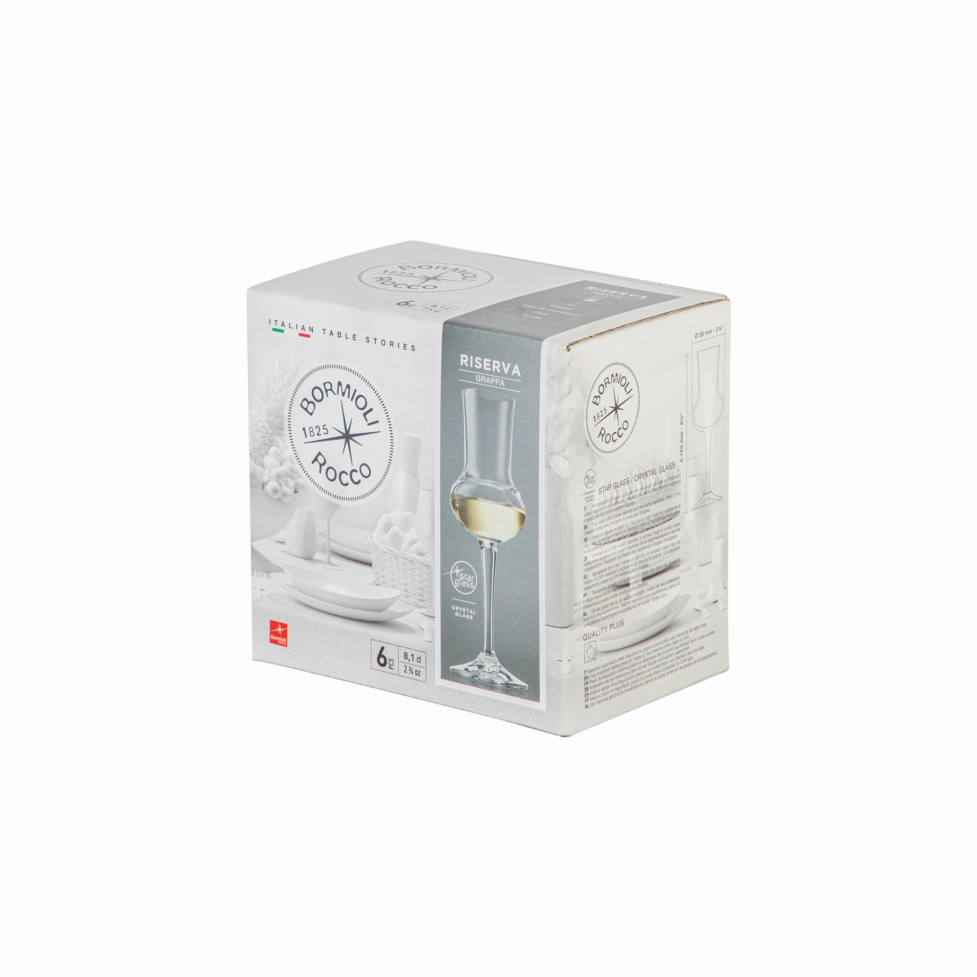 Bormioli Rocco Restaurant Grappa Liqueur Glasses - 80ml