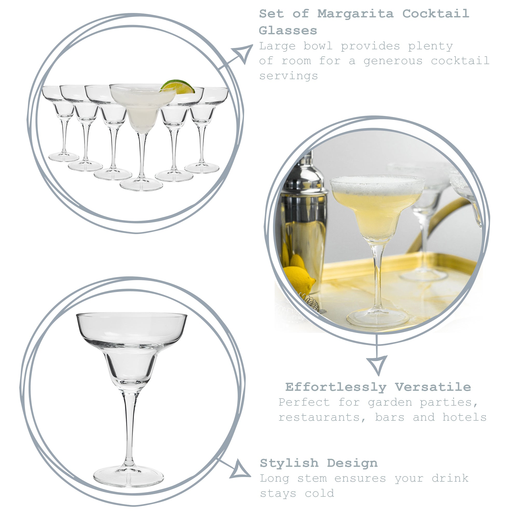 Bormioli Rocco Ypsilon Margarita Cocktail Drinking Glass - 330ml