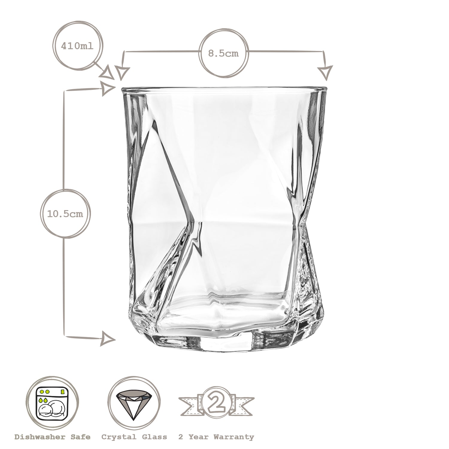 Bormioli Rocco Cassiopea Glass Drinking Tumbler - 410ml