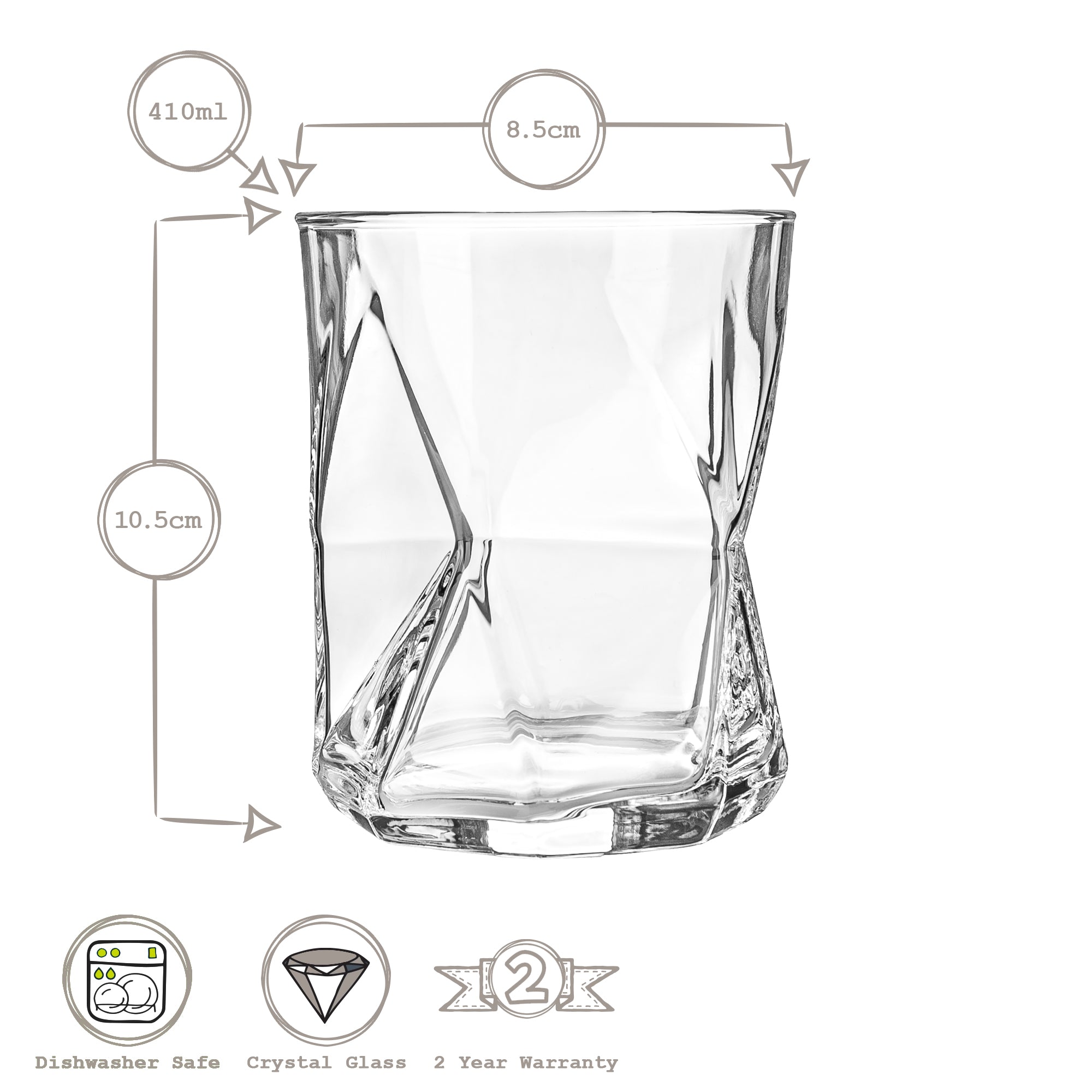 Bormioli Rocco Cassiopea Glass Drinking Tumbler - 410ml