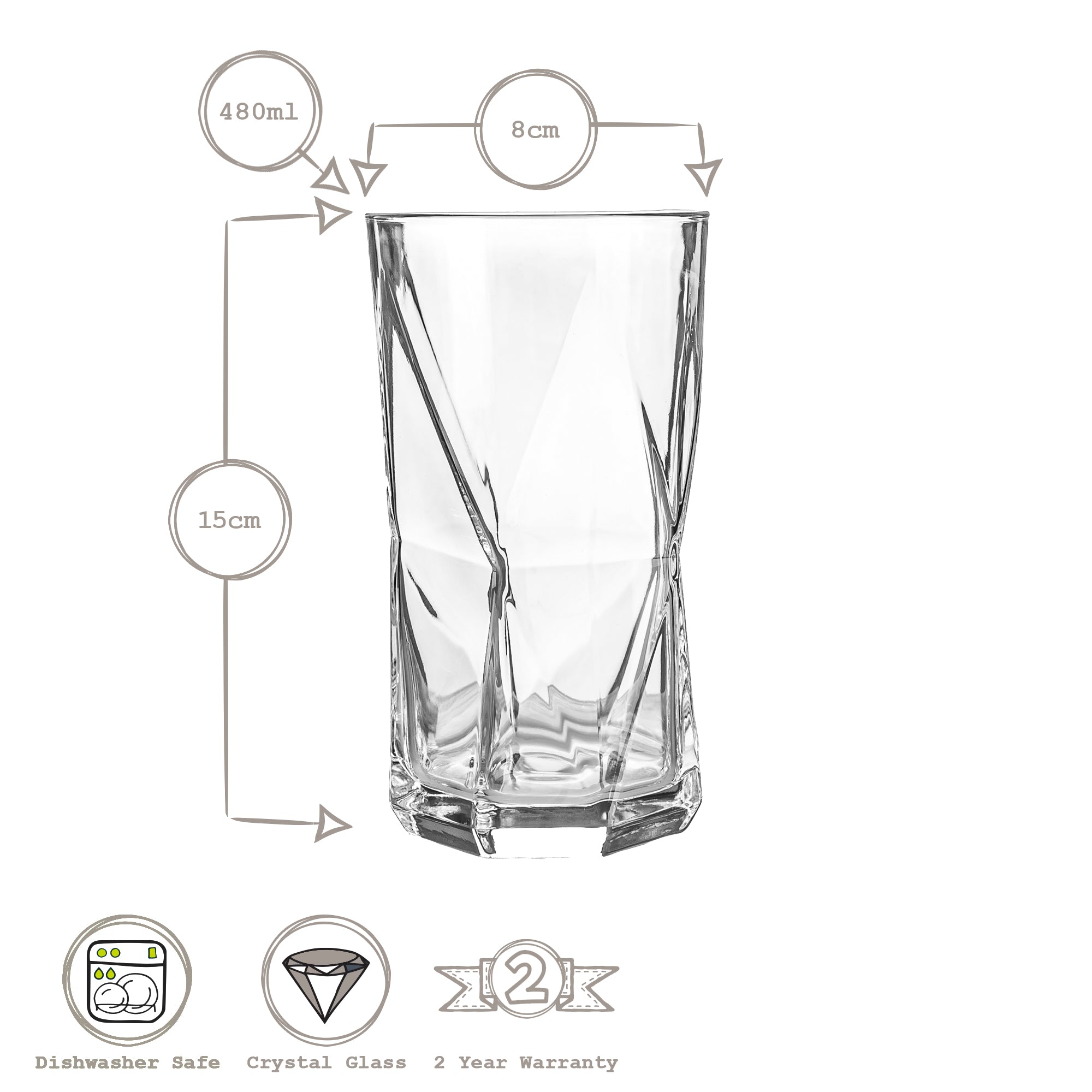 Bormioli Rocco Cassiopea Glass Drinking Tumbler - 480ml