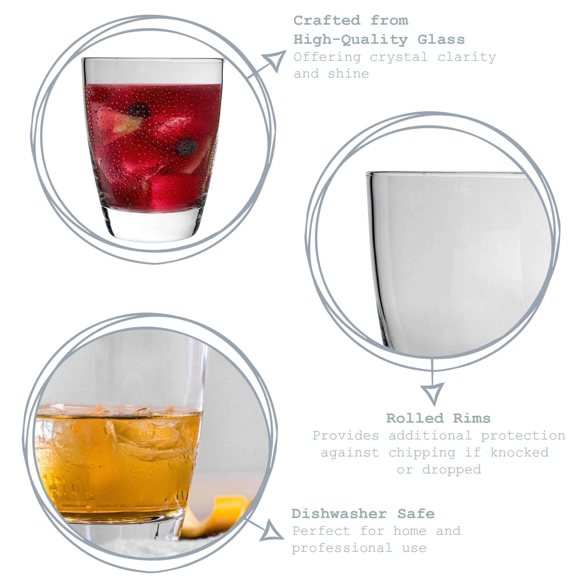 Bormioli Rocco Nadia Double Old Fashioned Tumbler Glass - 375ml