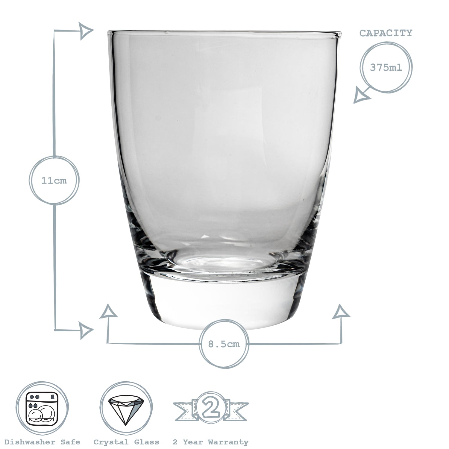 Bormioli Rocco Nadia Double Old Fashioned Tumbler Glass - 375ml