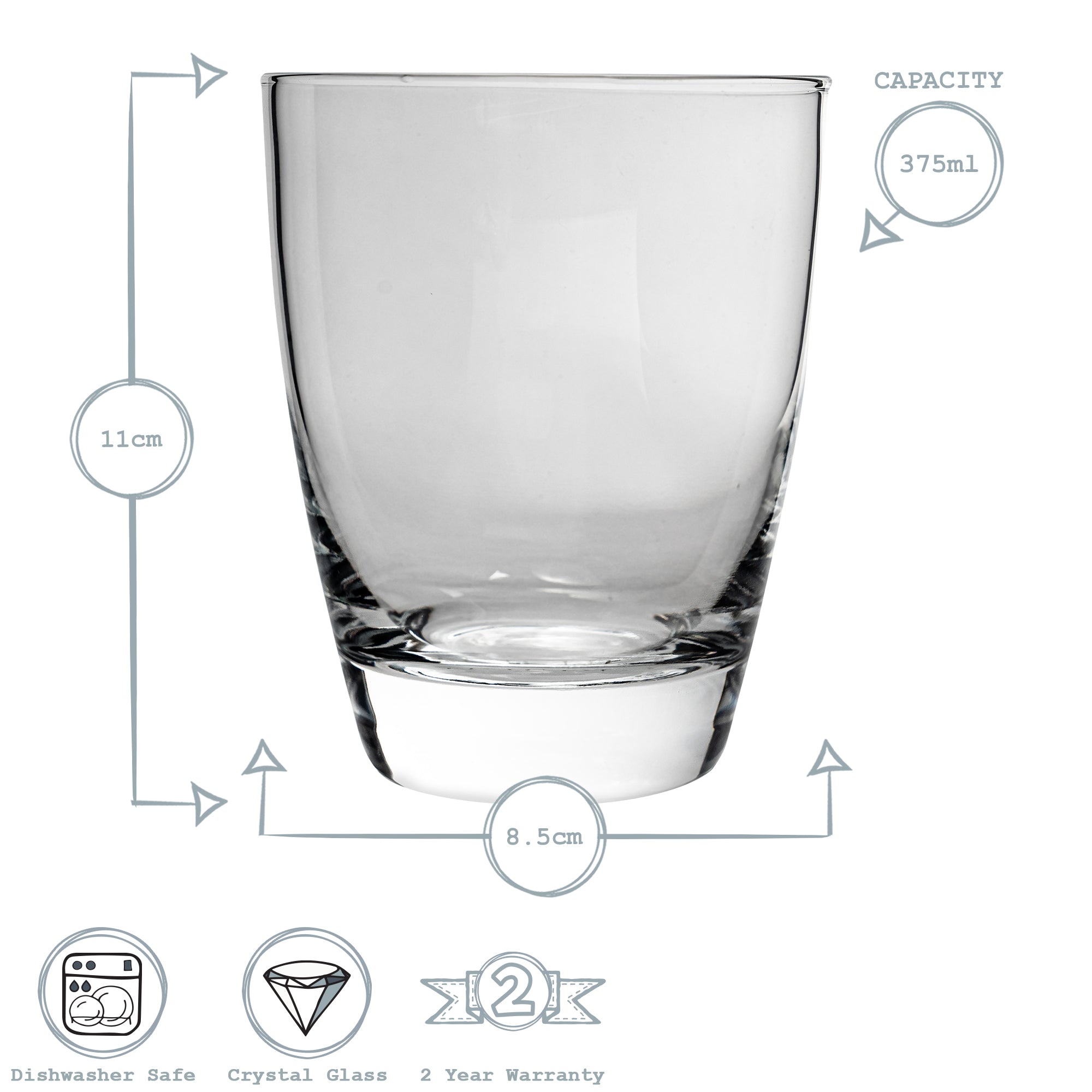 Bormioli Rocco Nadia Double Old Fashioned Tumbler Glass - 375ml