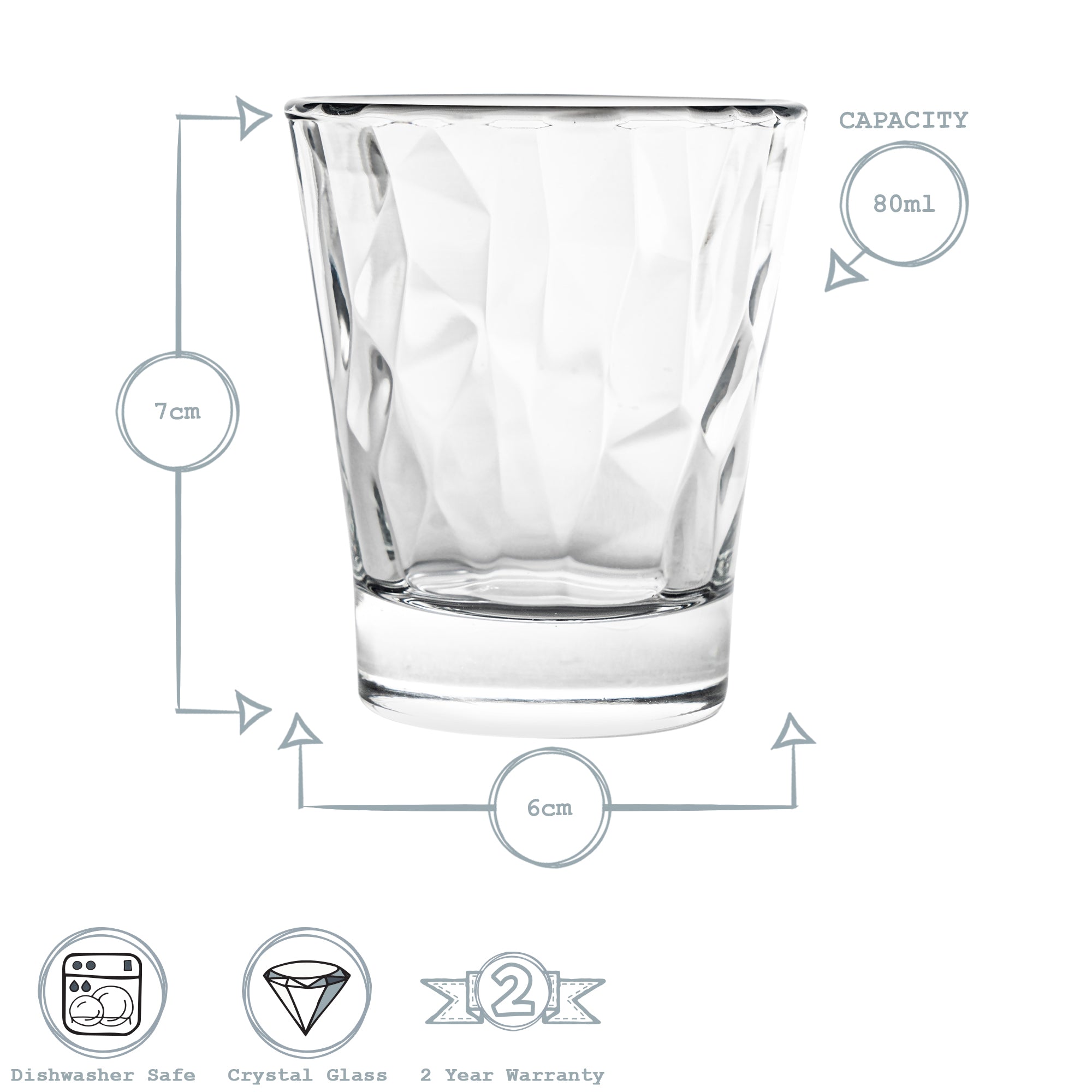 Bormioli Rocco Diamond Dimpled Shot Glass - 80ml