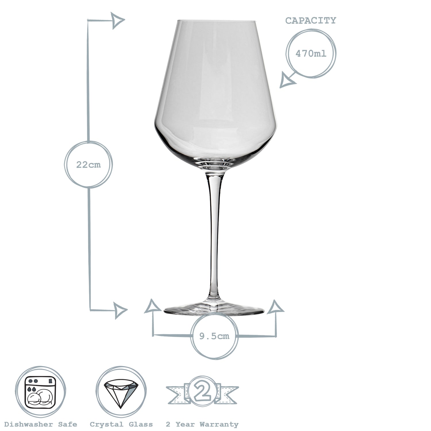 Bormioli Rocco Inalto Uno Medium Wine Glass - 470ml