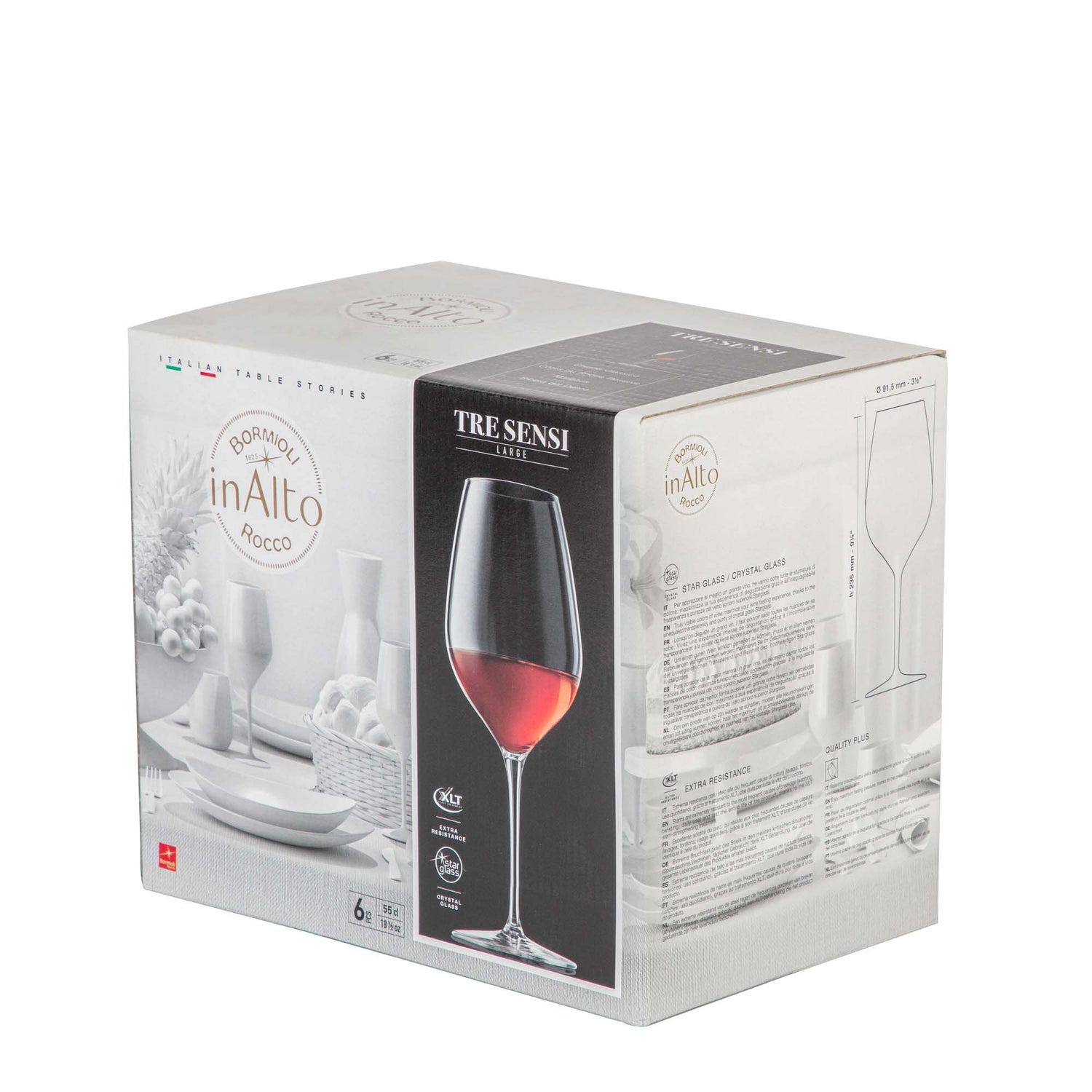 Bormioli Rocco Inalto Tre Sensi Large Wine Drinking Glass - 550ml