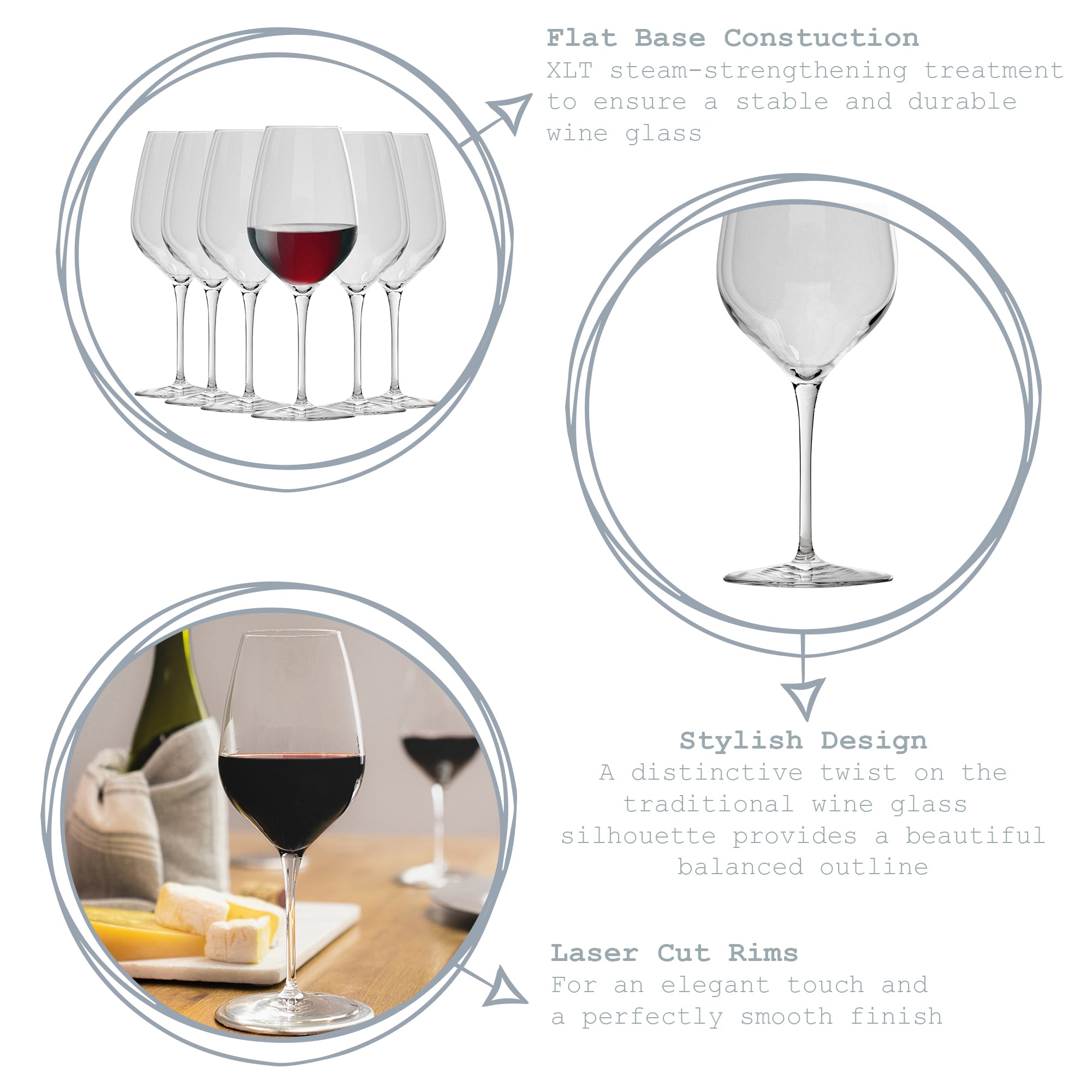 Bormioli Rocco Inalto Tre Sensi Large Wine Drinking Glass - 550ml