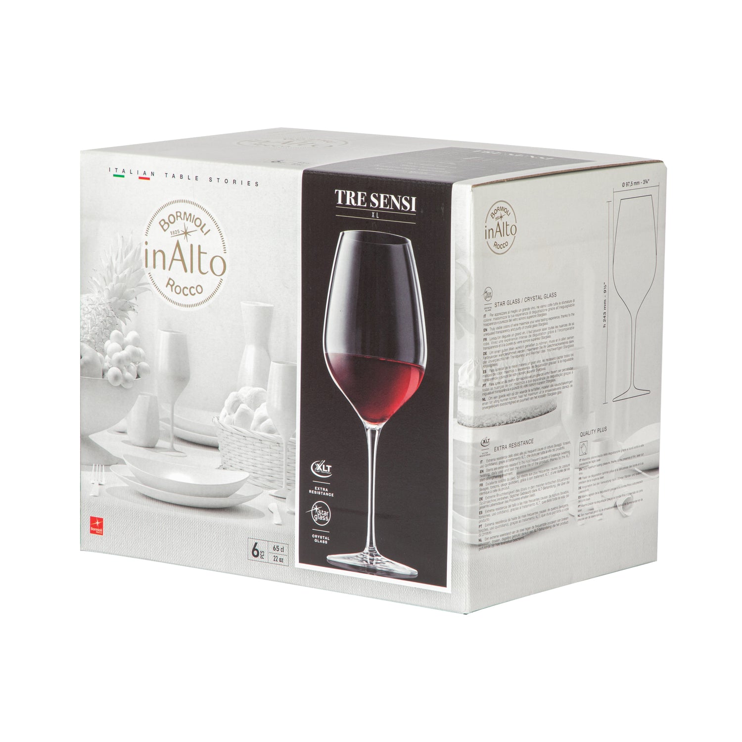 Bormioli Rocco Inalto Tre Sensi Extra Large Wine Drinking Glass - 650ml