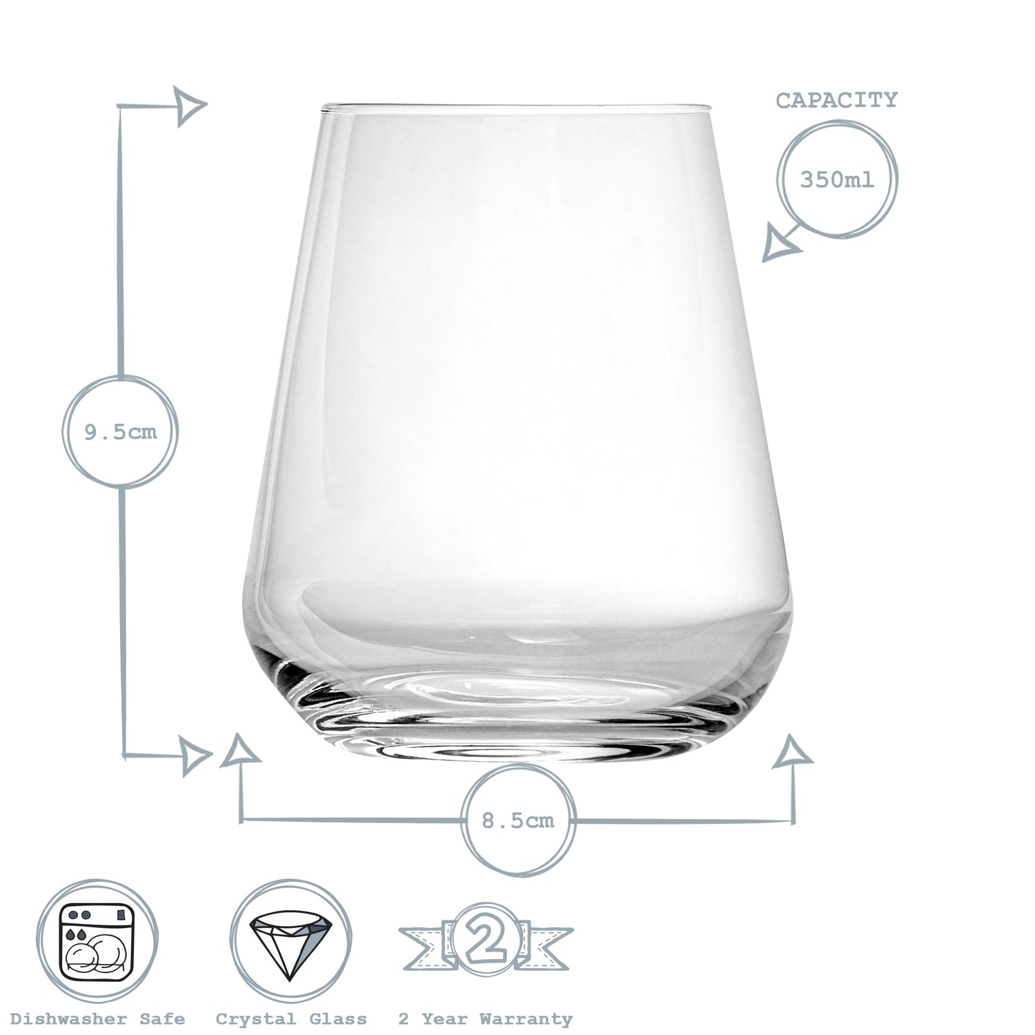 Bormioli Rocco Inalto Uno Double Whiskey / Old Fashioned Tumbler - 350ml