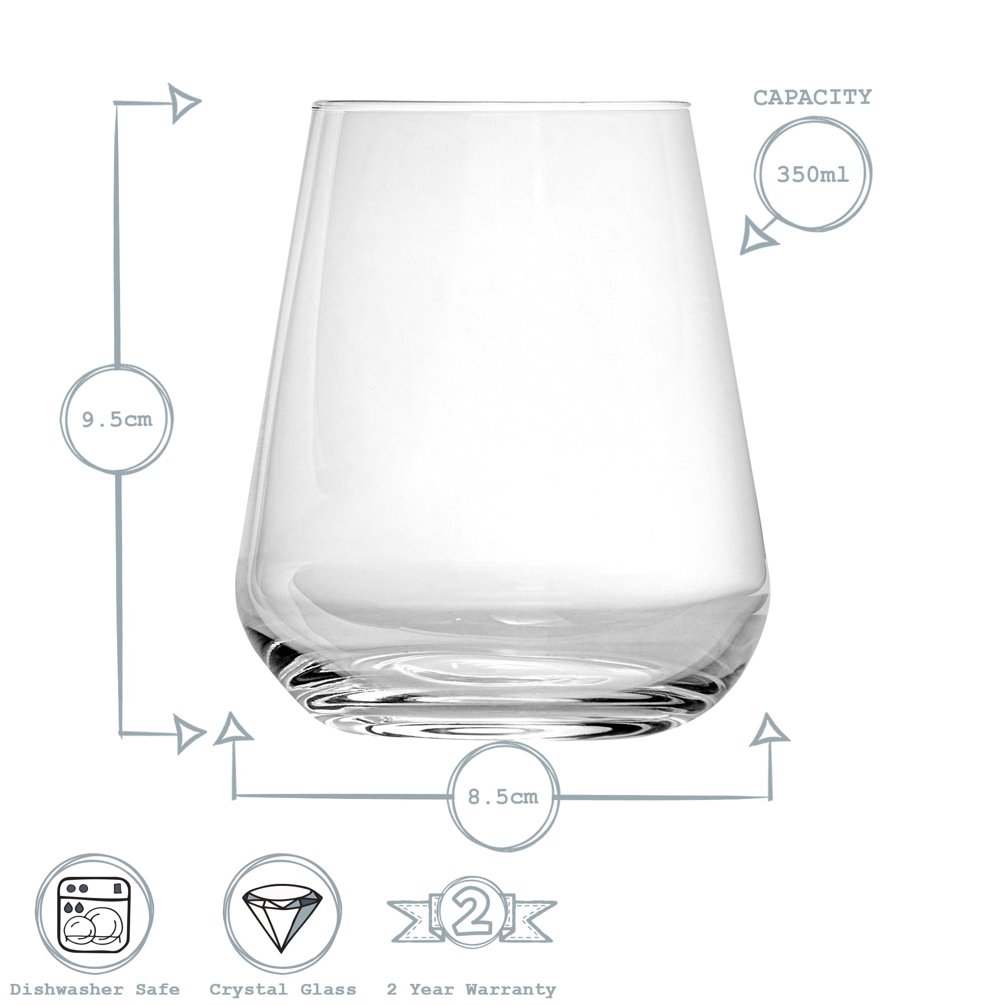 Bormioli Rocco Inalto Uno Double Whiskey / Old Fashioned Tumbler - 350ml