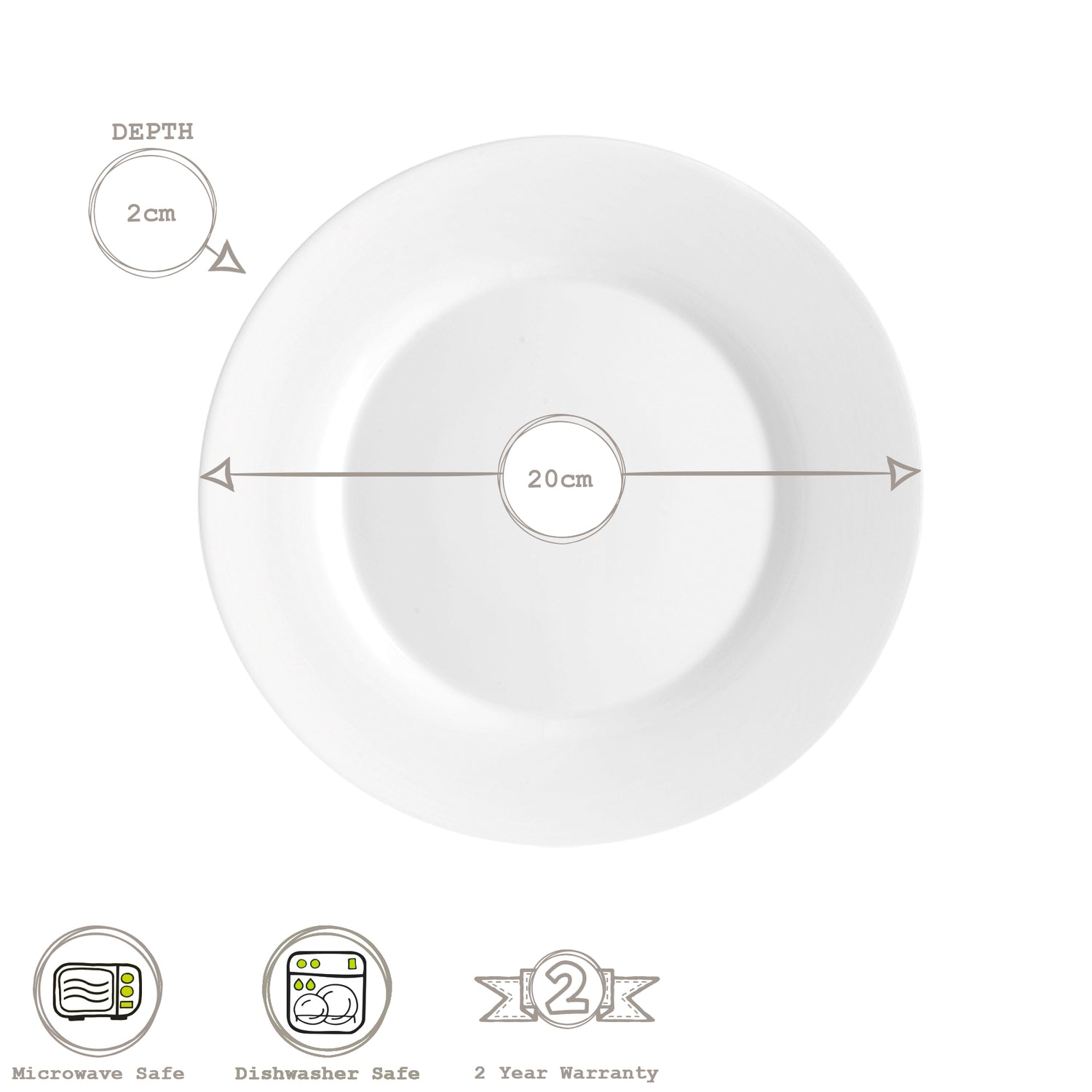 Toledo Glass Dessert Plate - 20cm