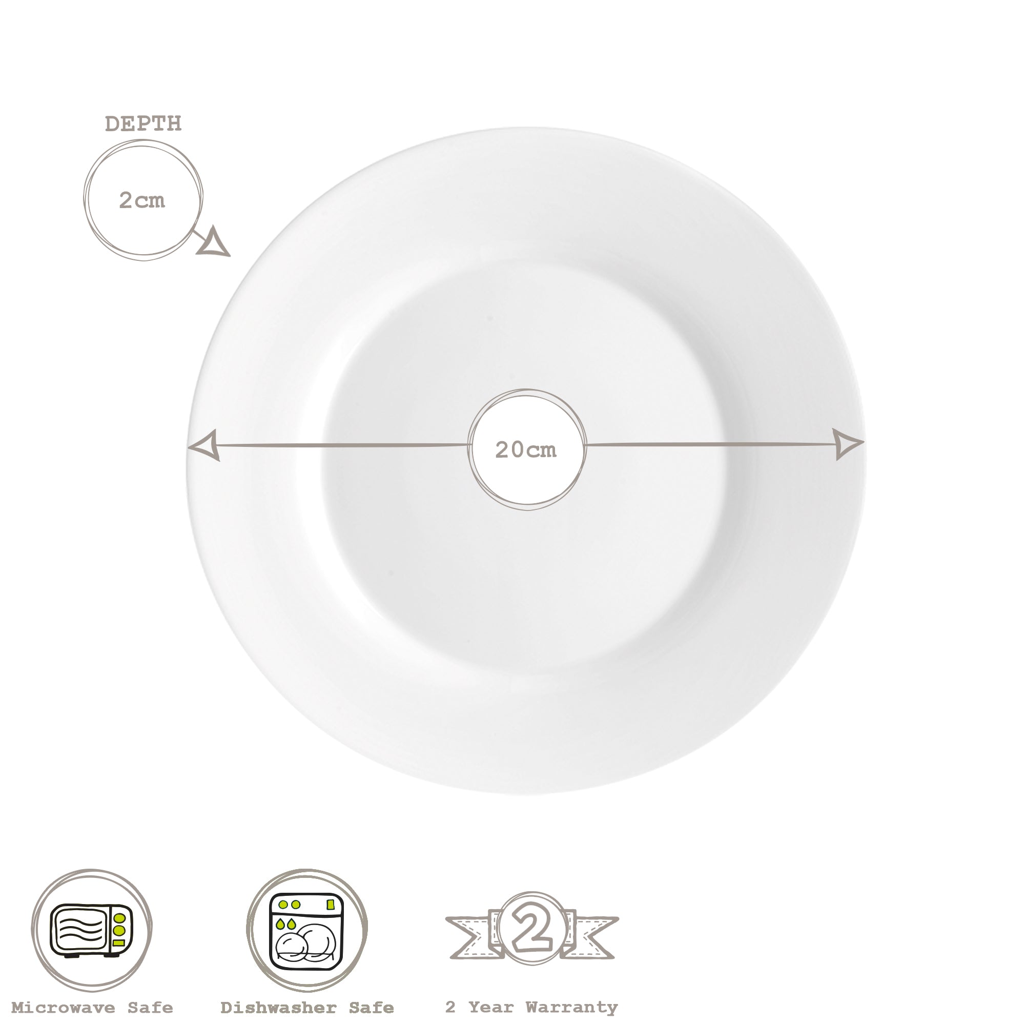 Toledo Glass Dessert Plate - 20cm