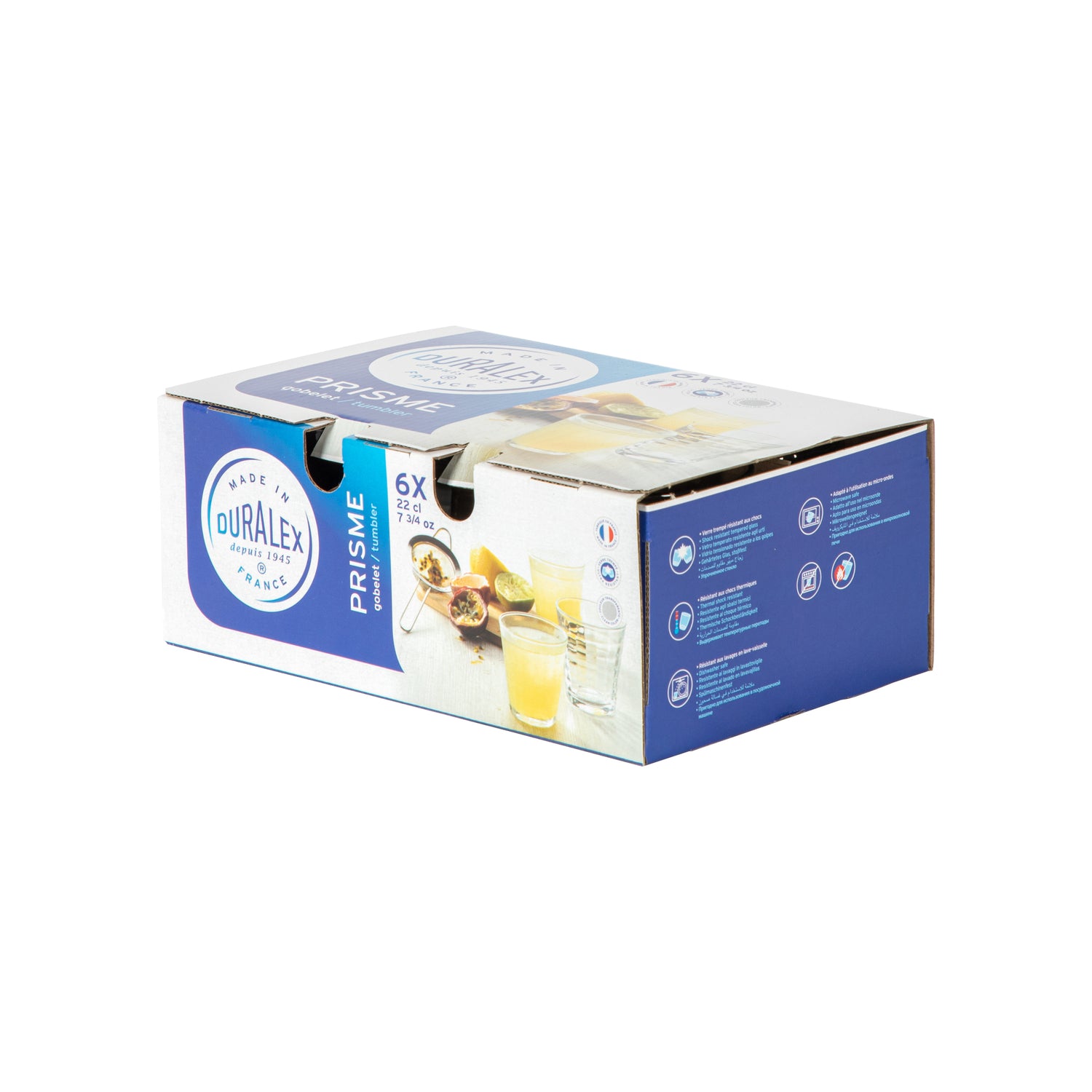 Duralex Prisme Glass Drinking Tumbler - 220ml