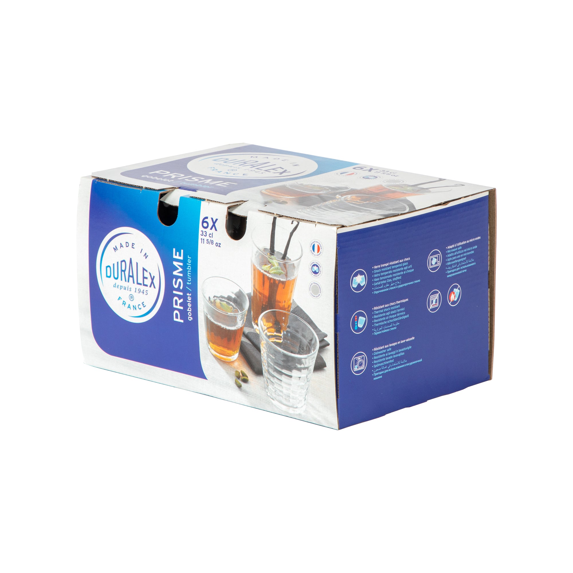 Duralex Prisme Glass Drinking Tumbler - 330ml