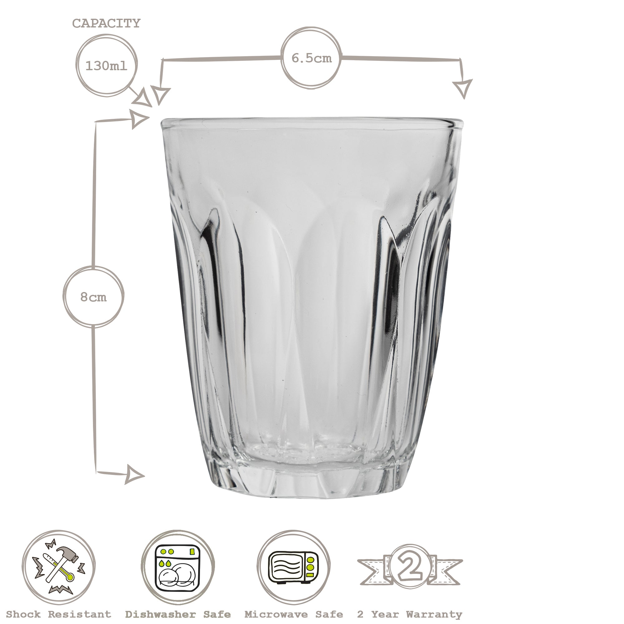 Duralex Provence Glass Drinking Tumbler - 130ml