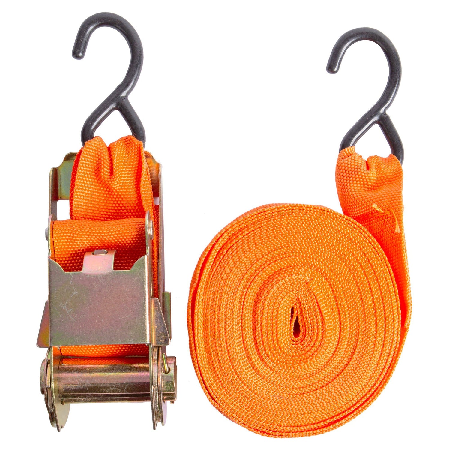 Orange 9m Ratchet Tie Down Straps - By Blackspur