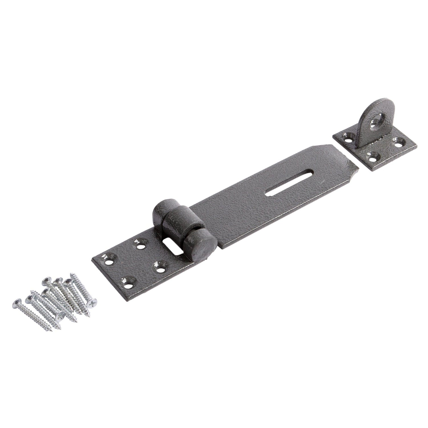 Black 114mm Heavy-Duty Carbon Steel Safety Hasp & Staple - By Blackspur