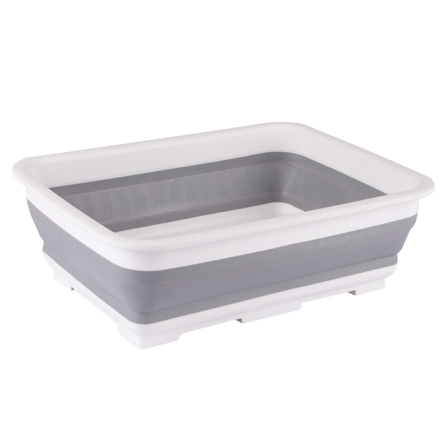 White/Grey 7L Plastic Collapsible Washing Up Bowl - By Ashley