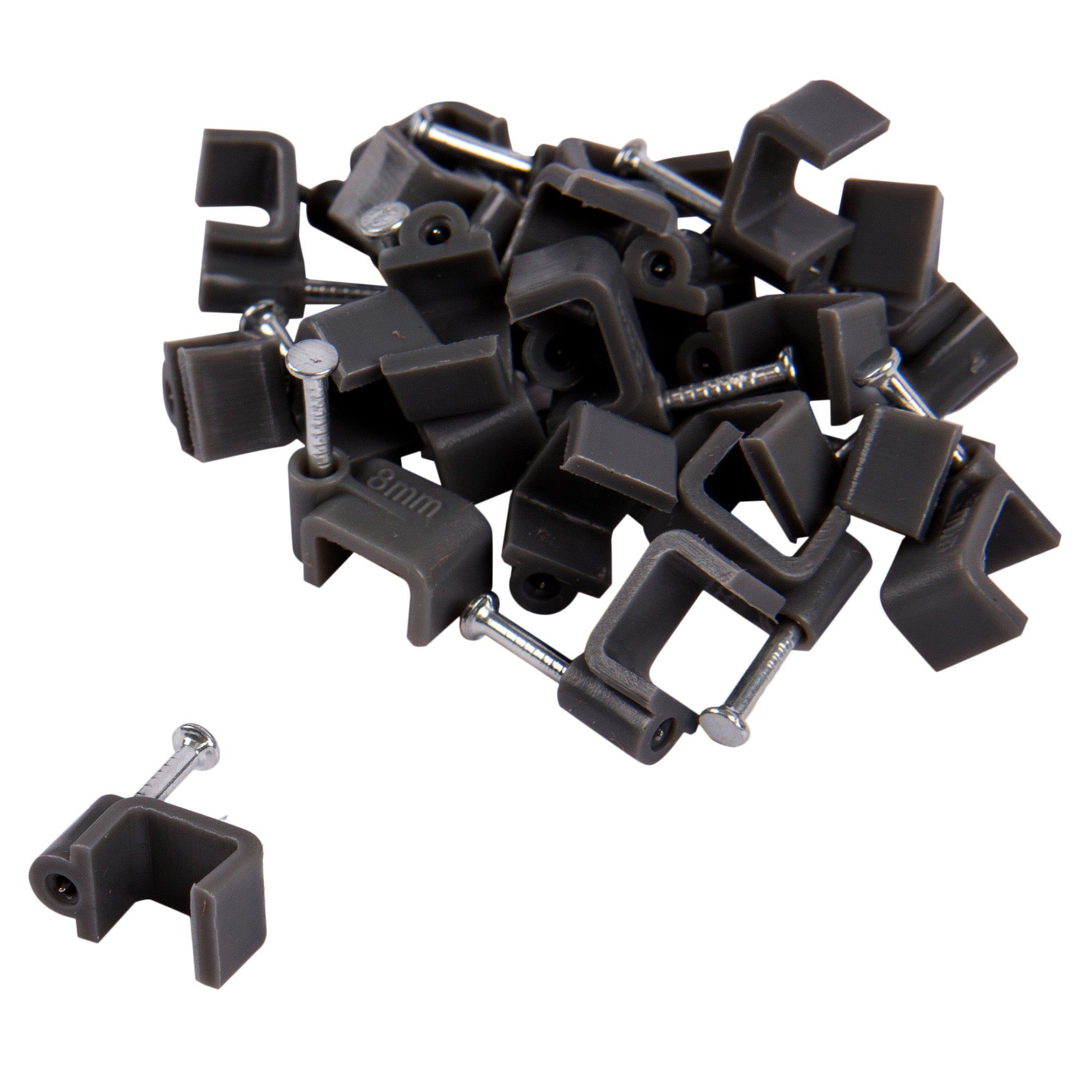 80pc Round Plastic Cable Clips Set - 3 Sizes