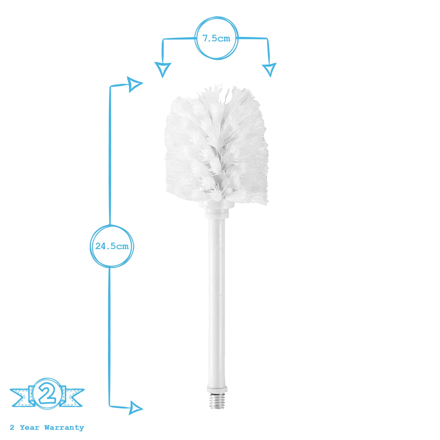 Replacement Toilet Brush - White