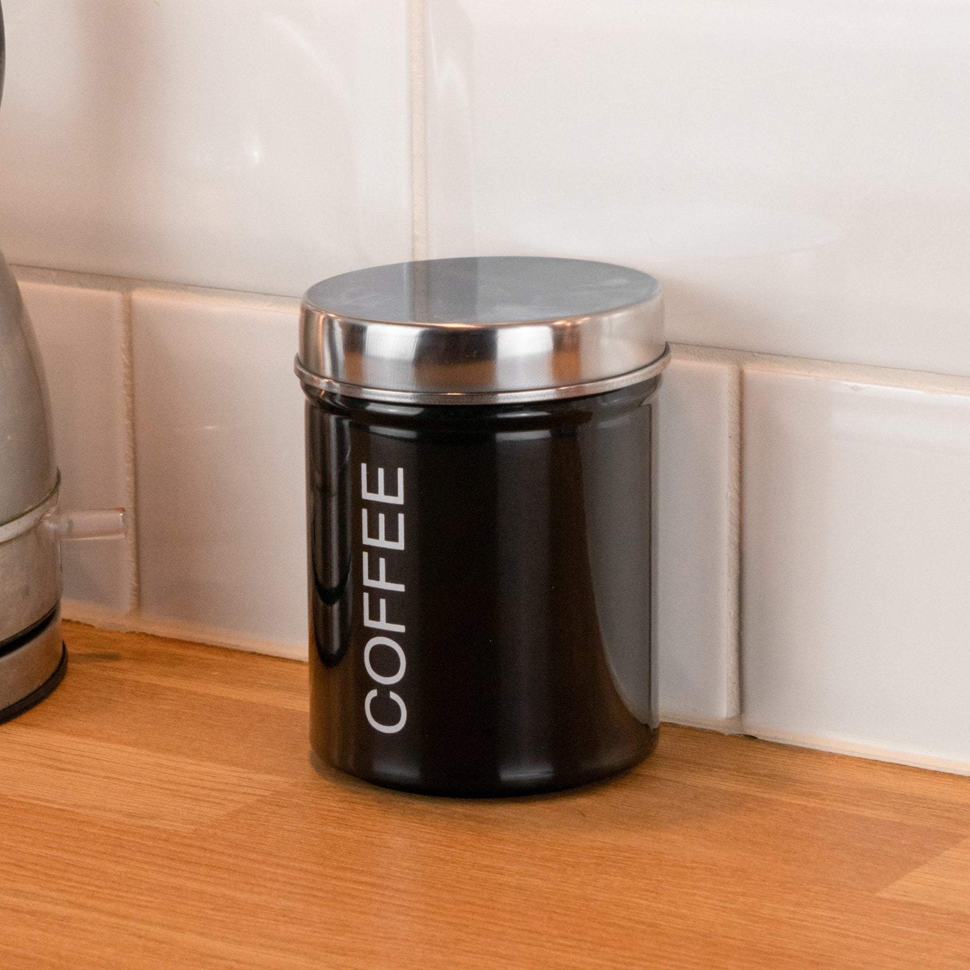Harbour Housewares Metal Coffee Canister - Black