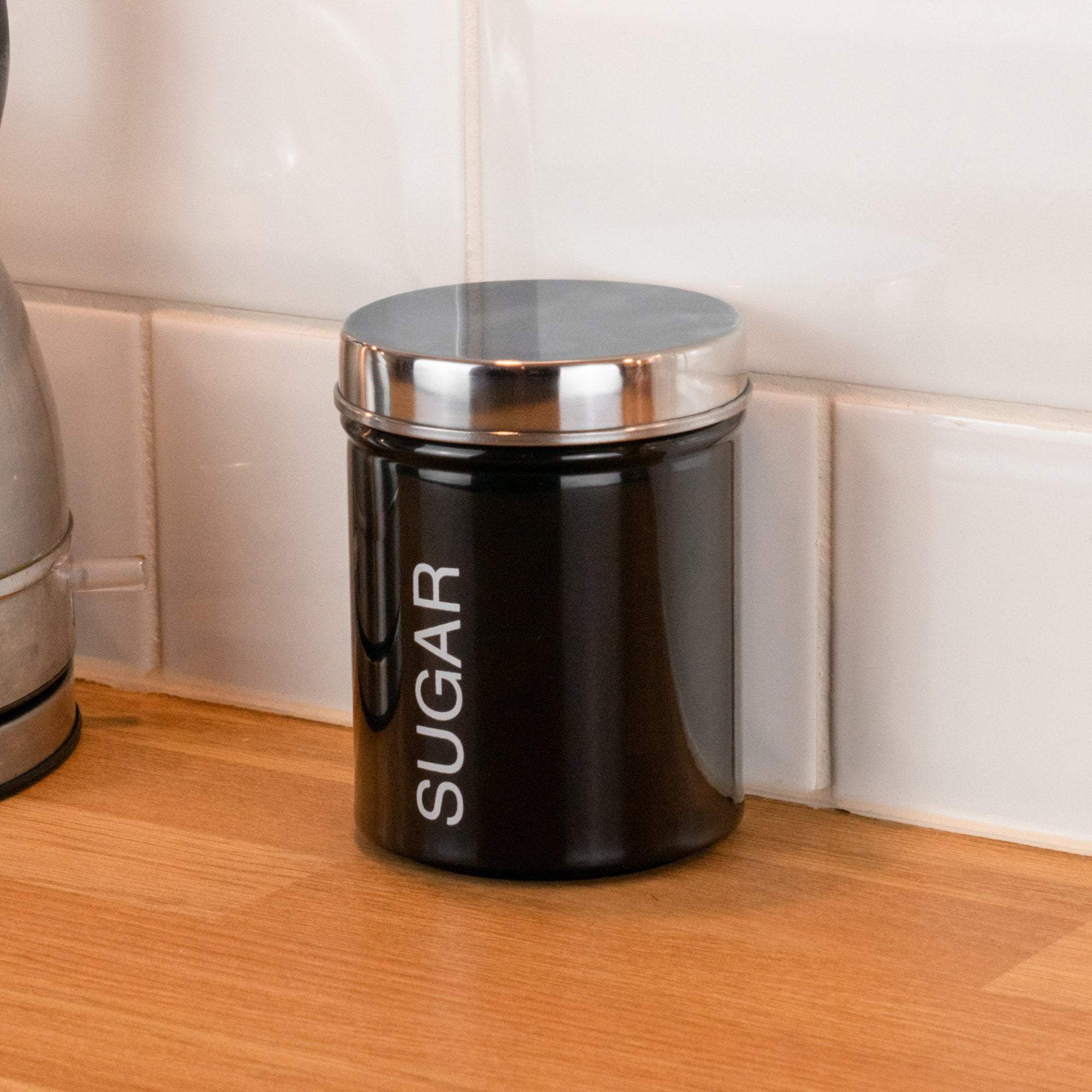 Harbour Housewares Metal Sugar Canister - Black