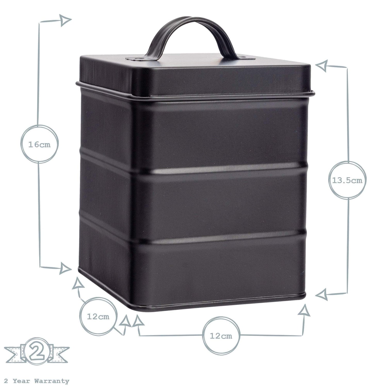 Harbour Housewares Vintage Metal Kitchen Coffee Canister Dimensions