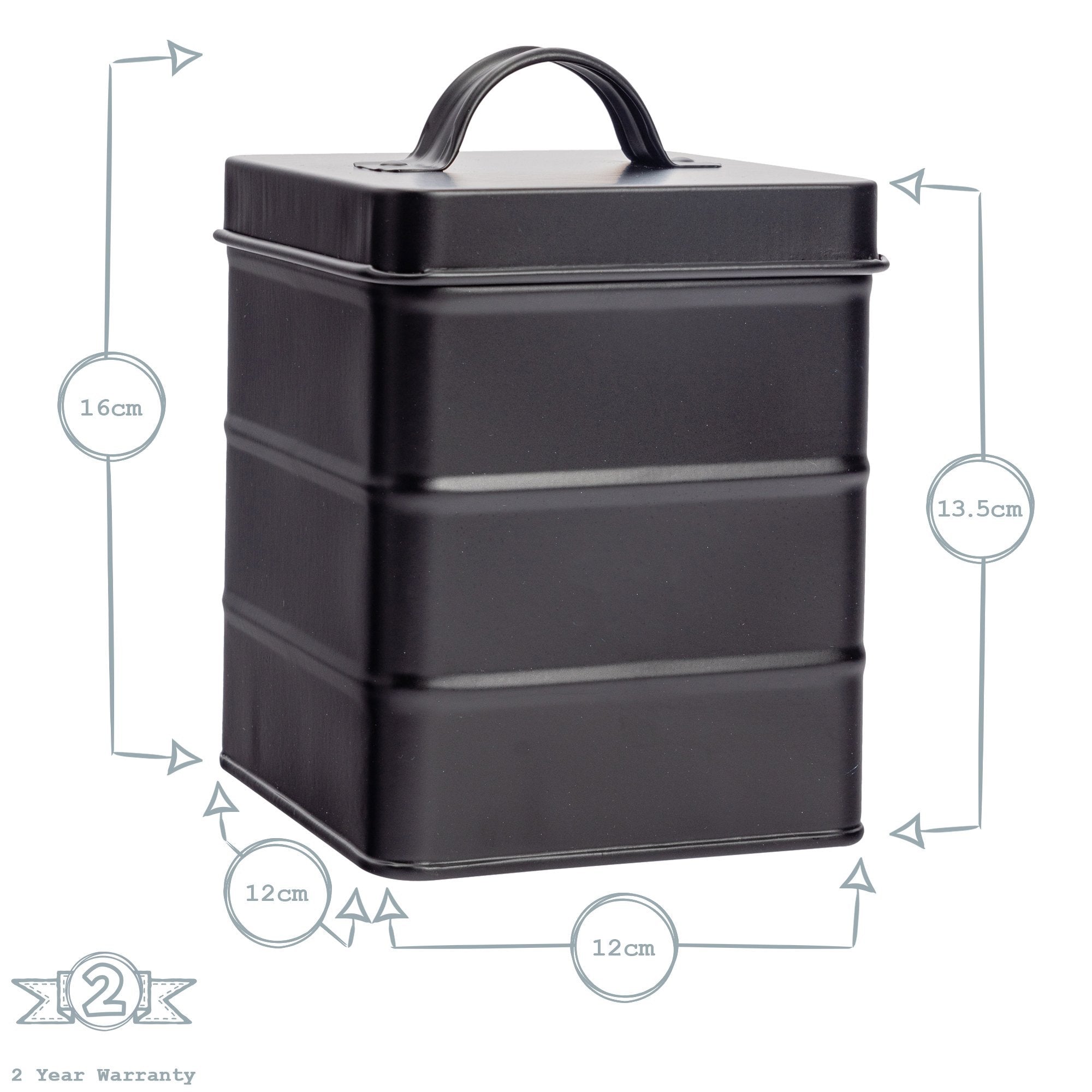 Harbour Housewares Vintage Metal Kitchen Tea Canister Dimensions