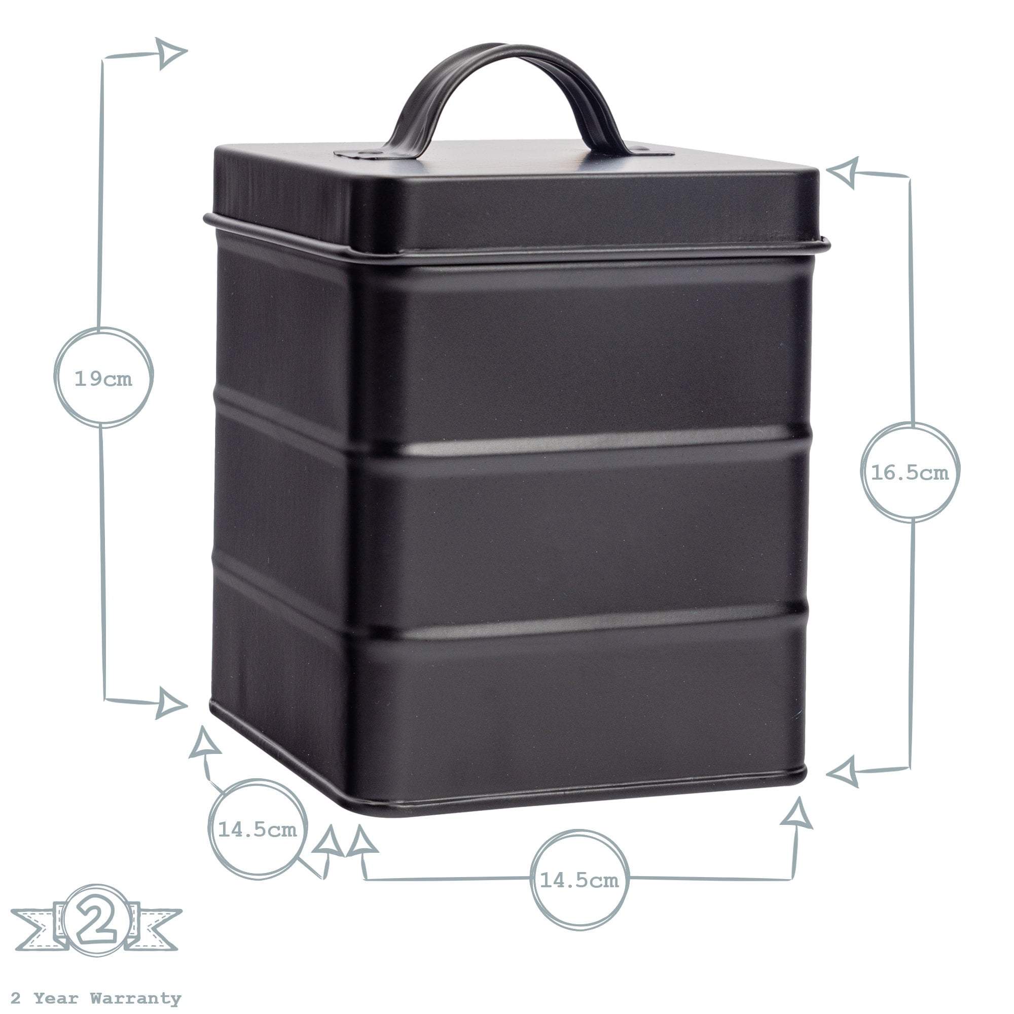 Harbour Housewares Vintage Metal Kitchen Biscuit Tin Dimensions