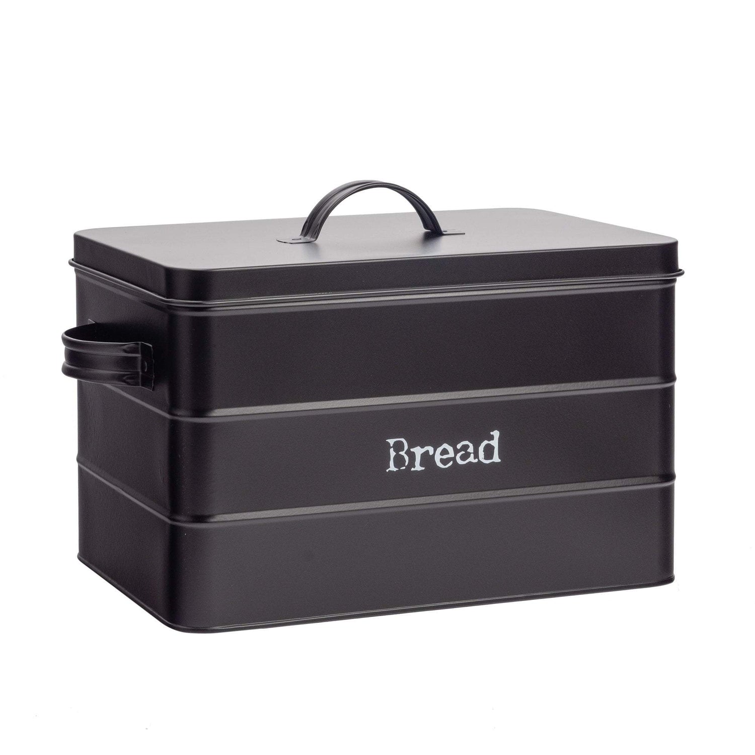 Harbour Housewares Vintage Metal Kitchen Bread Bin - Black