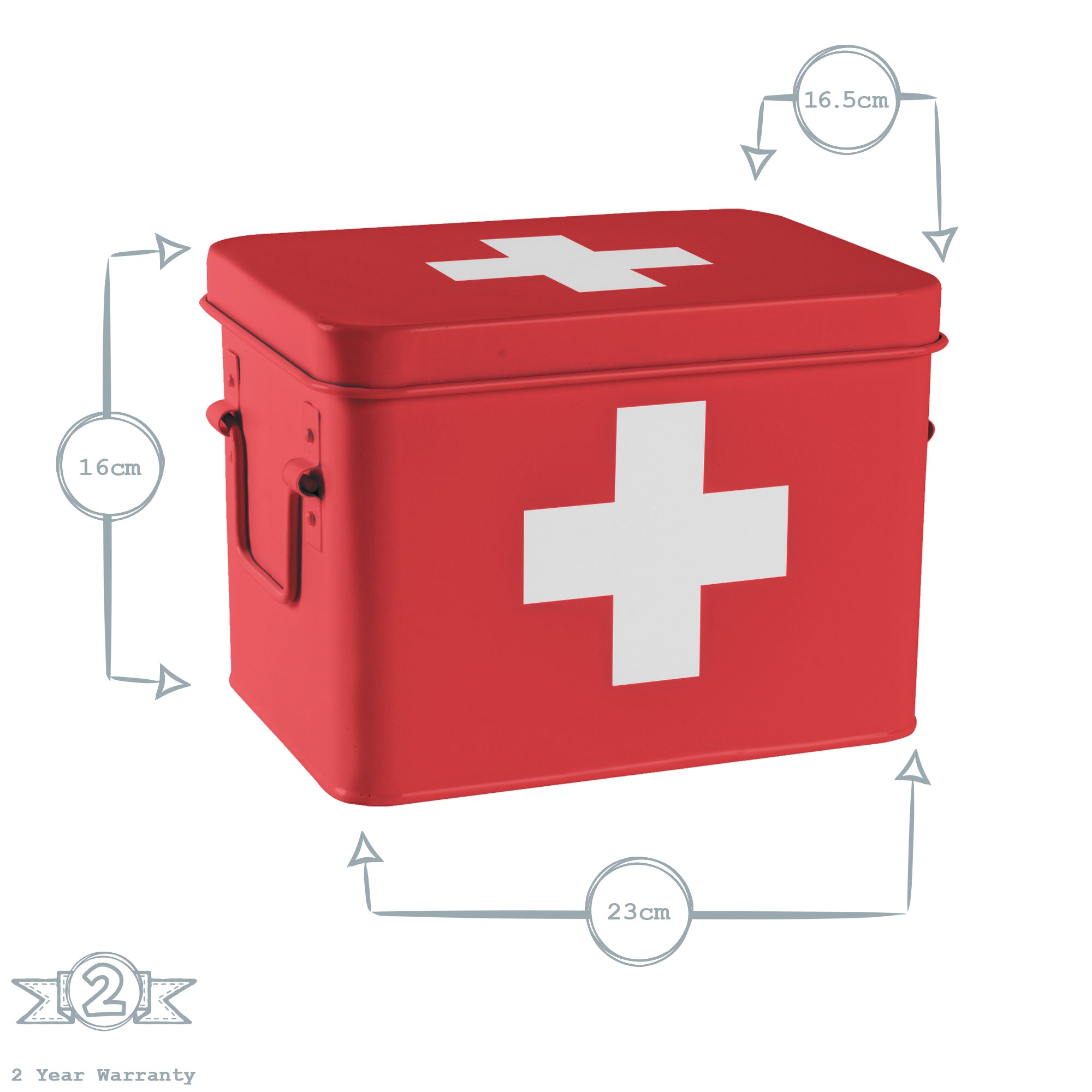 Harbour Housewares Vintage First Aid Storage Canister - Red