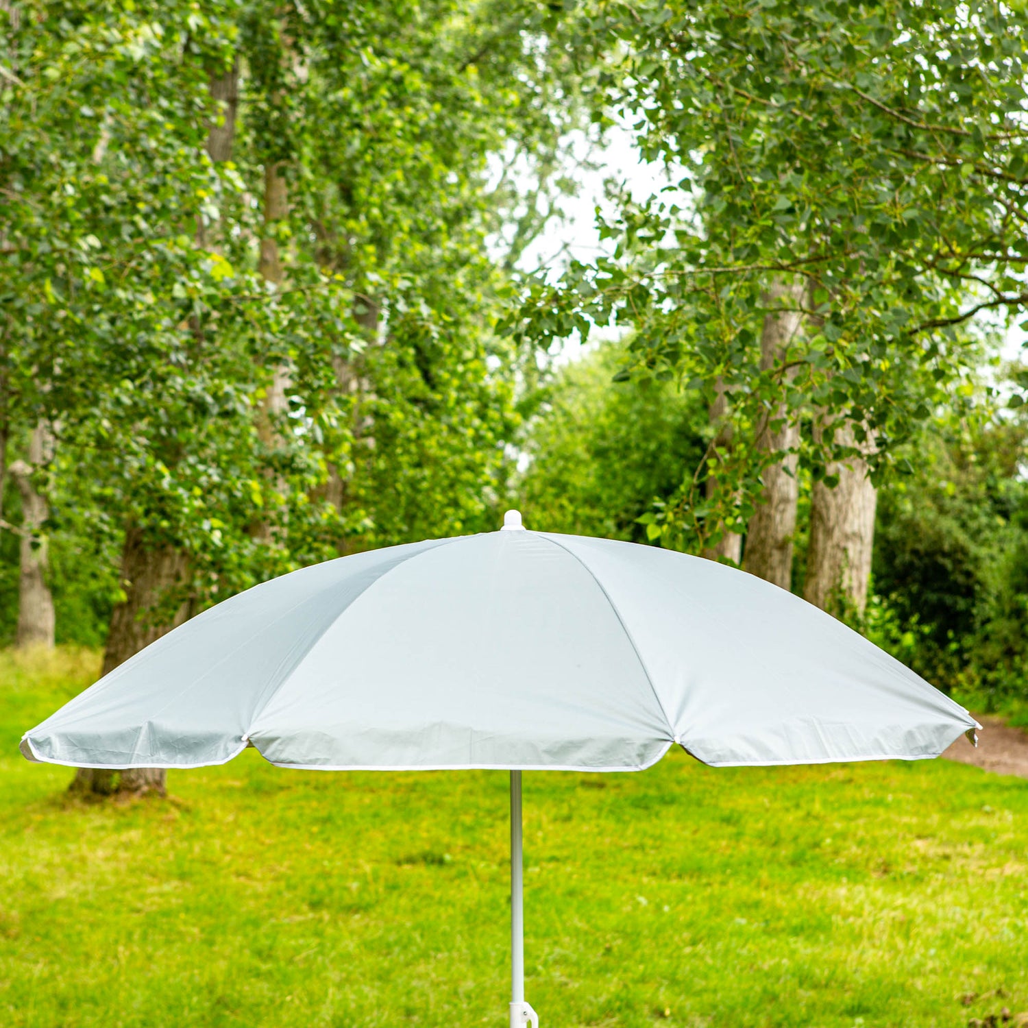Metal Beach Parasol - 1.74 x 1.93m - Grey