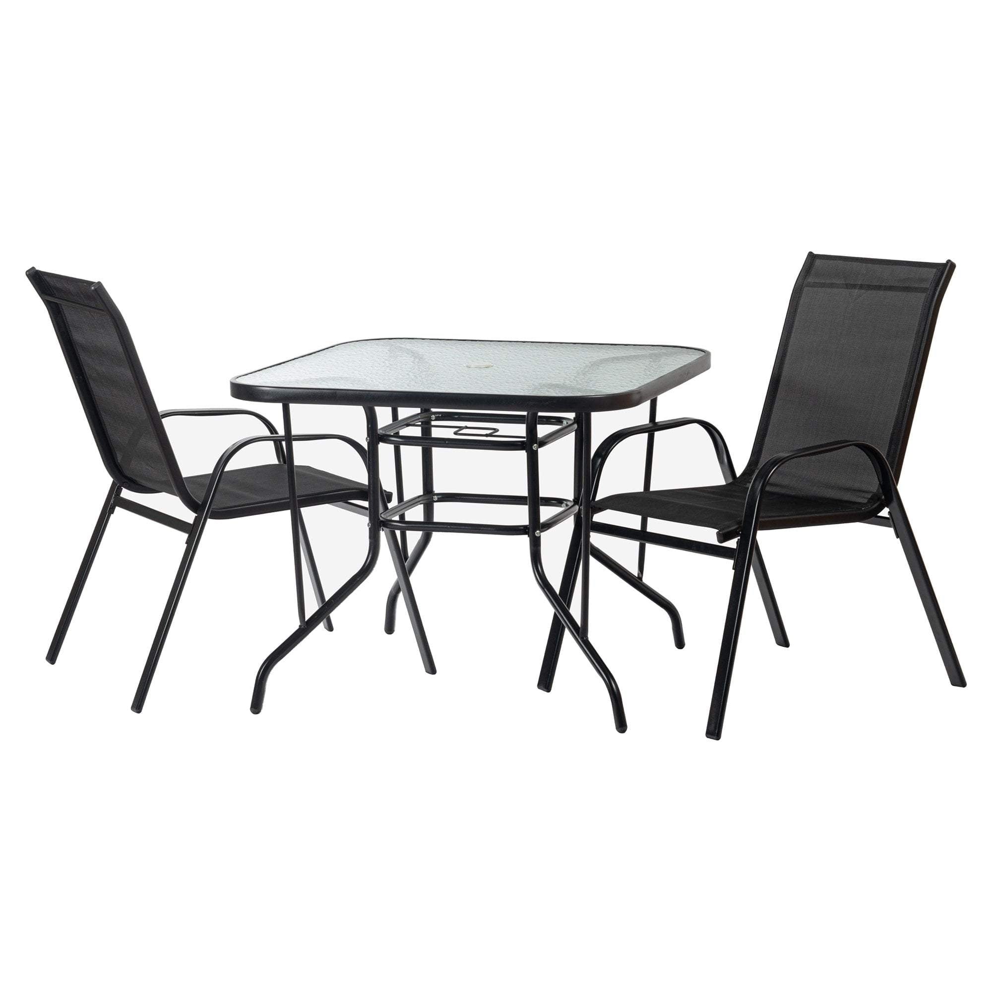 Harbour Housewares Texteline Canvas Garden Chair - Black