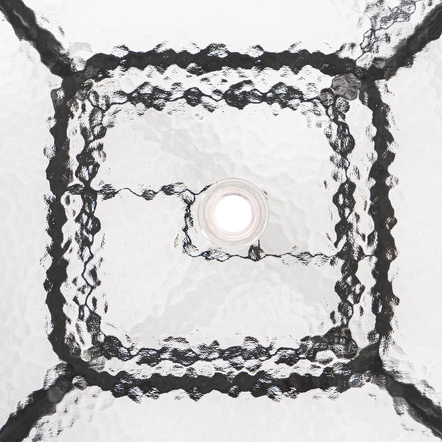 Harbour Housewares Glass Top Garden Table - 90 x 90cm - Black