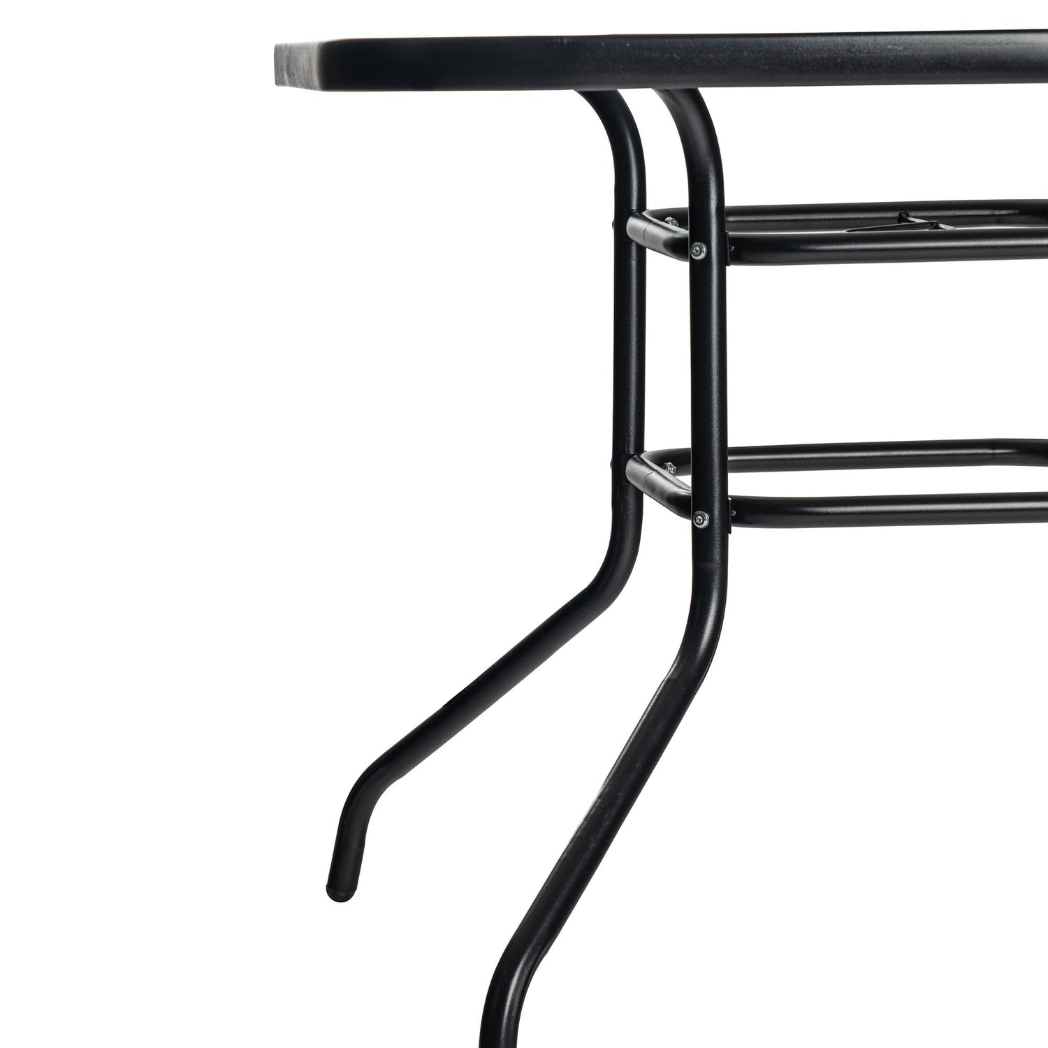 Harbour Housewares Glass Top Garden Table - 90 x 90cm - Black