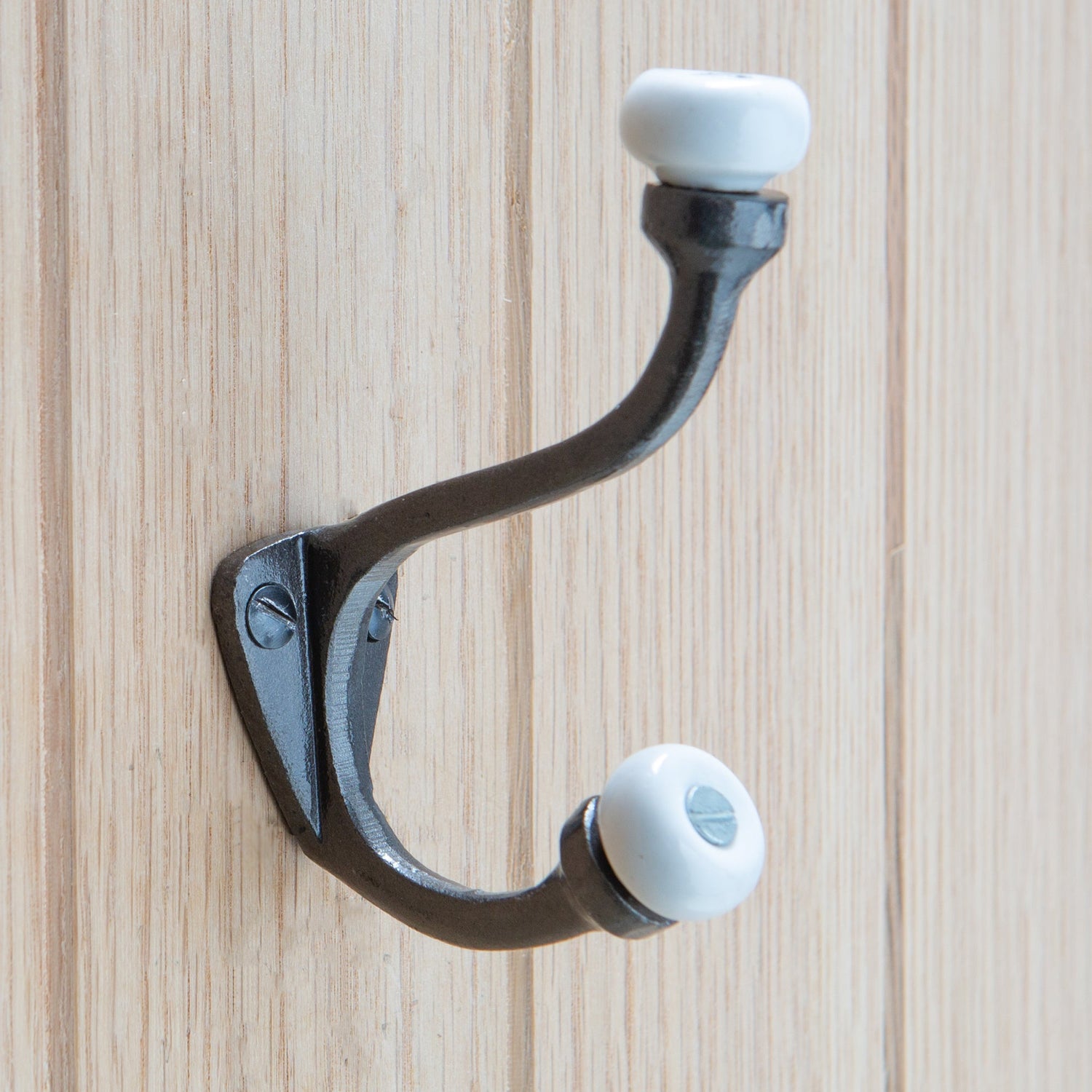 White Ceramic Ball Hat & Coat Hook - W30mm x H105mm