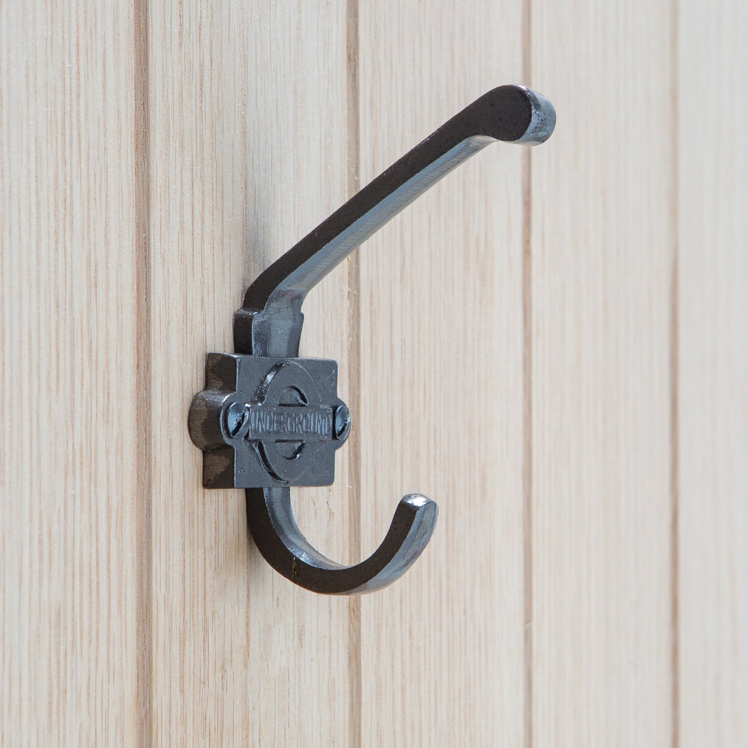 London Underground Hat & Coat Hook - W55mm x H100mm - Raw