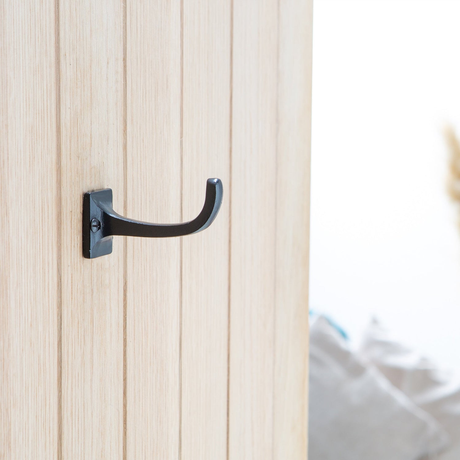 Square Back Curved Hook - W30mm x H45mm - Black