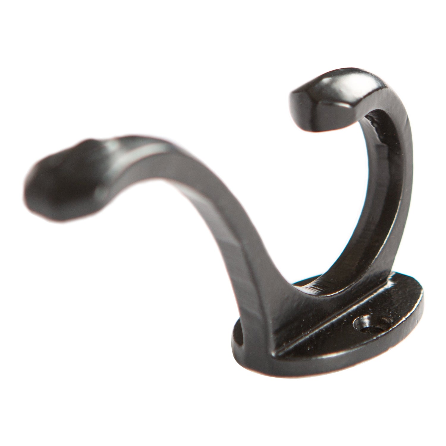 Bevelled End Hat & Coat Hook - W25mm x H85mm - Black