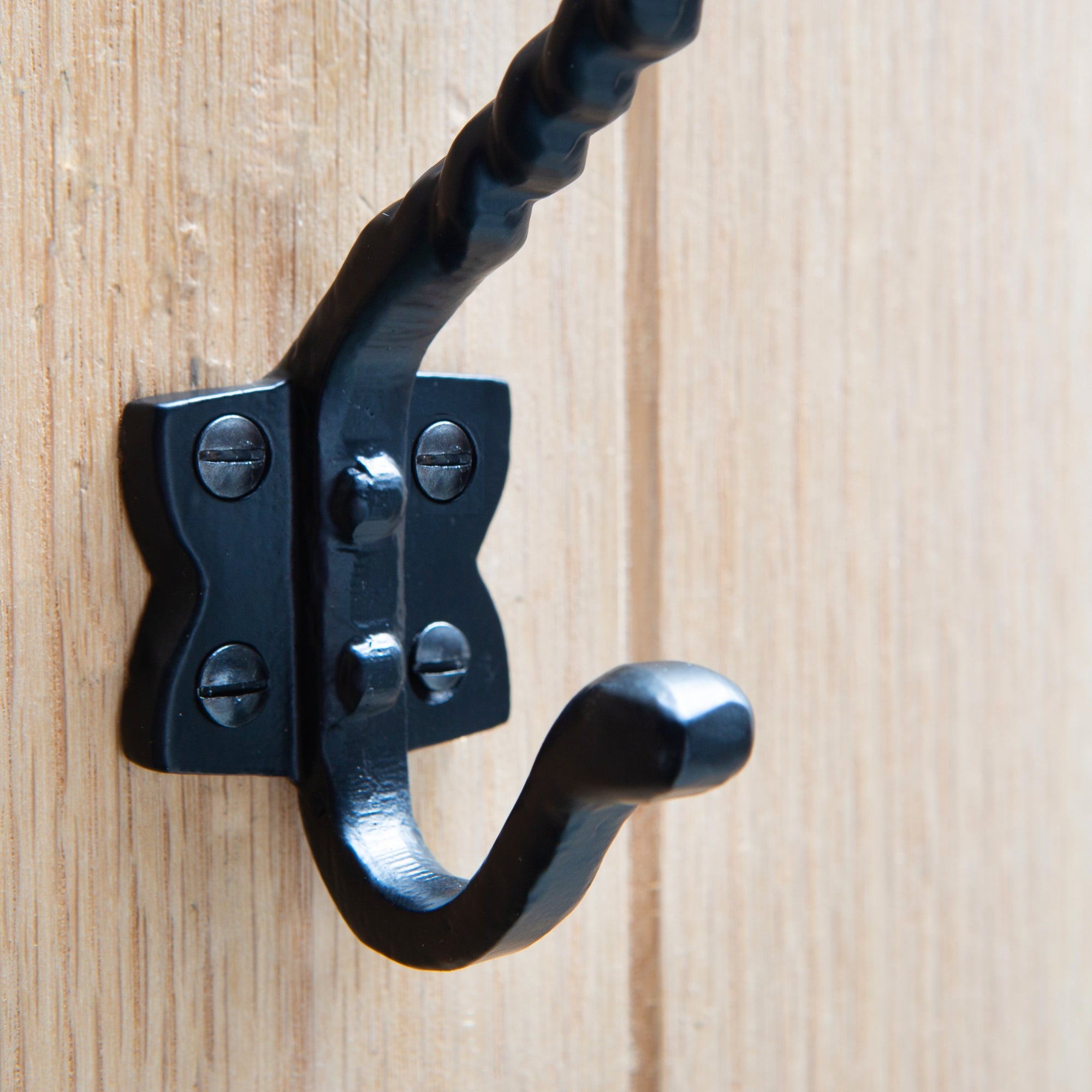 Twisted Scroll Hat & Coat Hook - W40mm x H125mm - Black