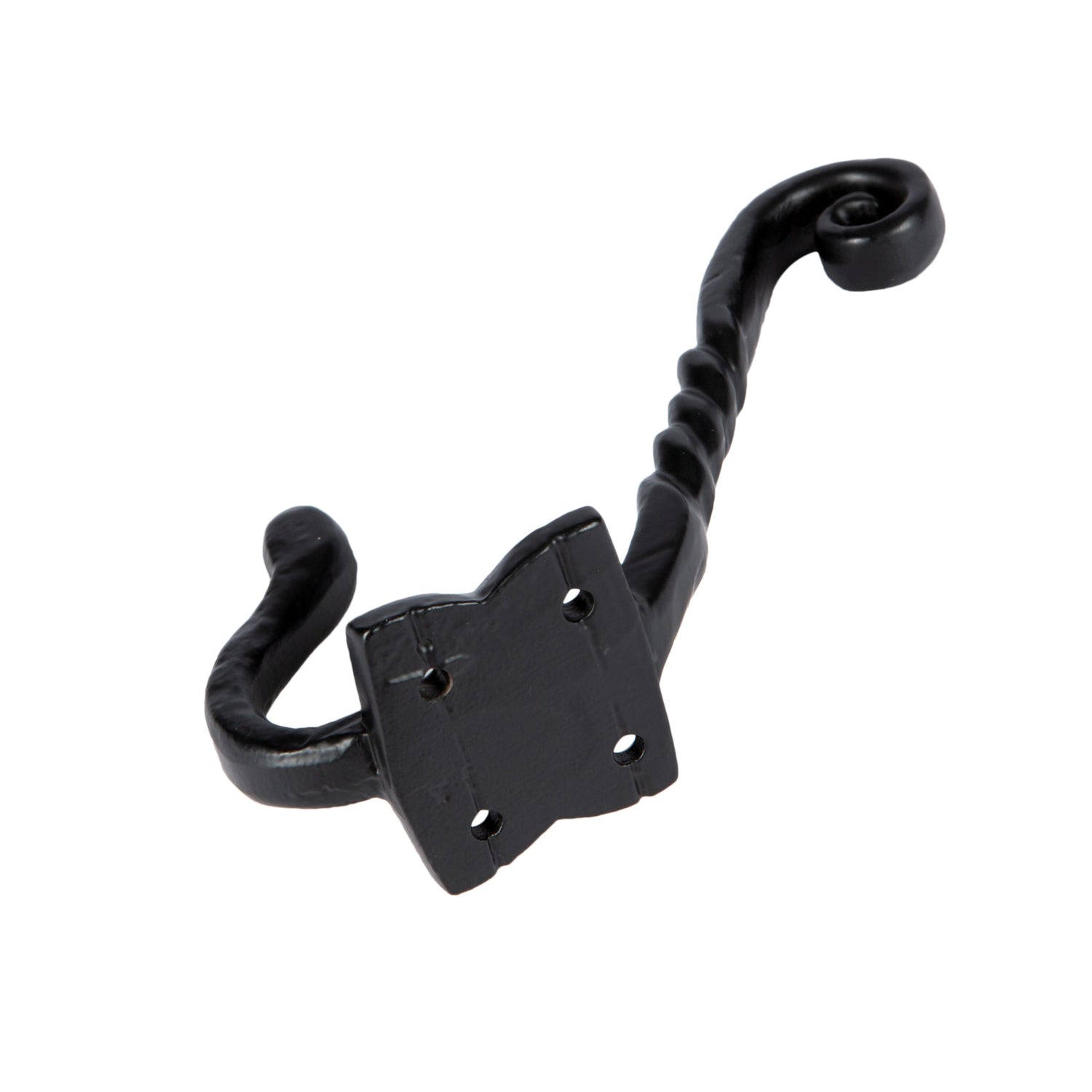 Twisted Scroll Hat & Coat Hook - W40mm x H125mm - Black