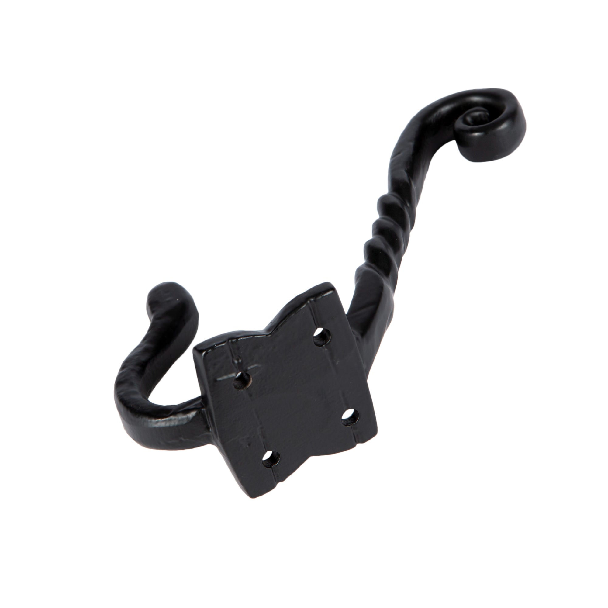 Twisted Scroll Hat & Coat Hook - W40mm x H125mm - Black
