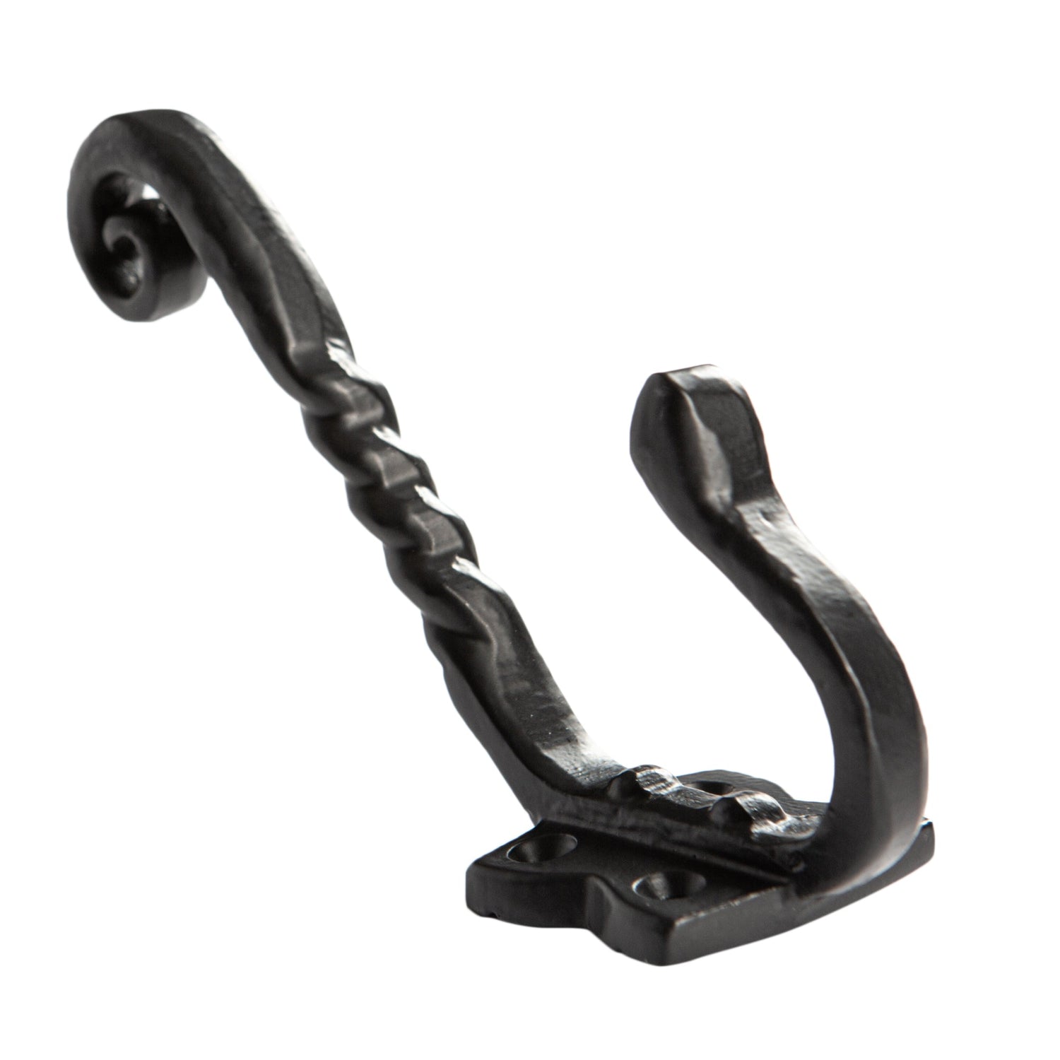 Twisted Scroll Hat & Coat Hook - W40mm x H125mm - Black